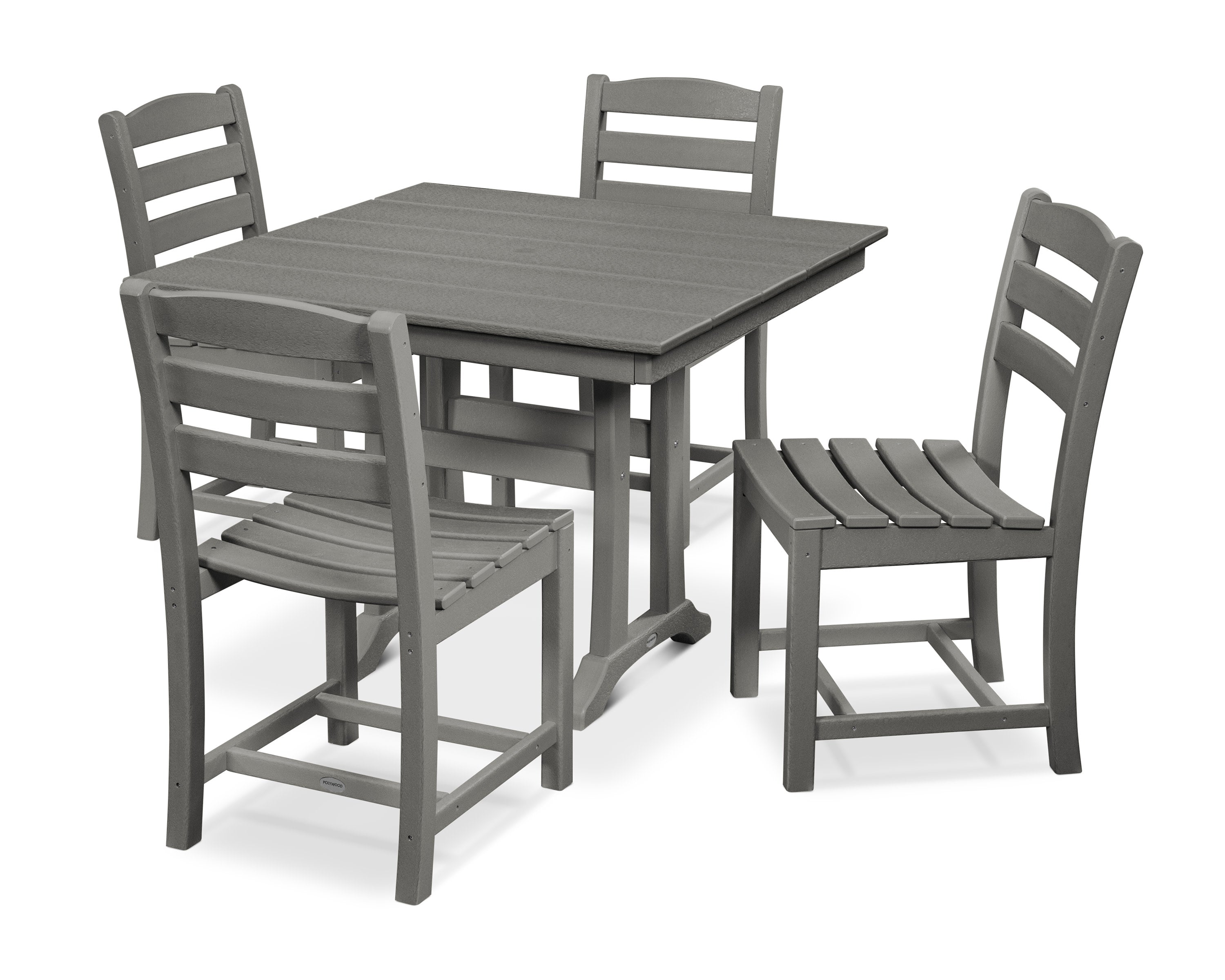 La Casa Café 5-Piece Farmhouse Trestle Side Chair Dining Set
