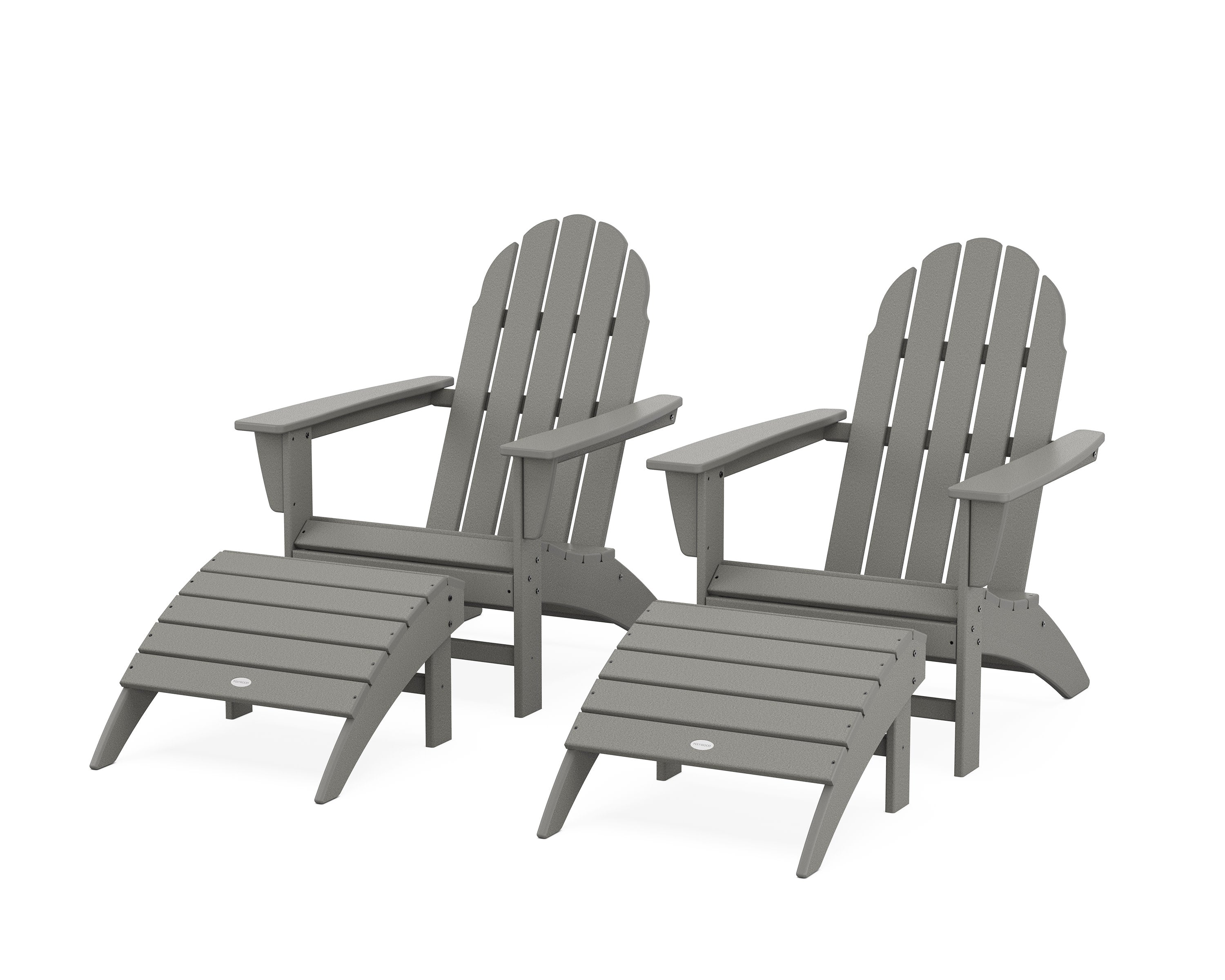 Vineyard Adirondack Chair 4-Piece Set with Ottomans