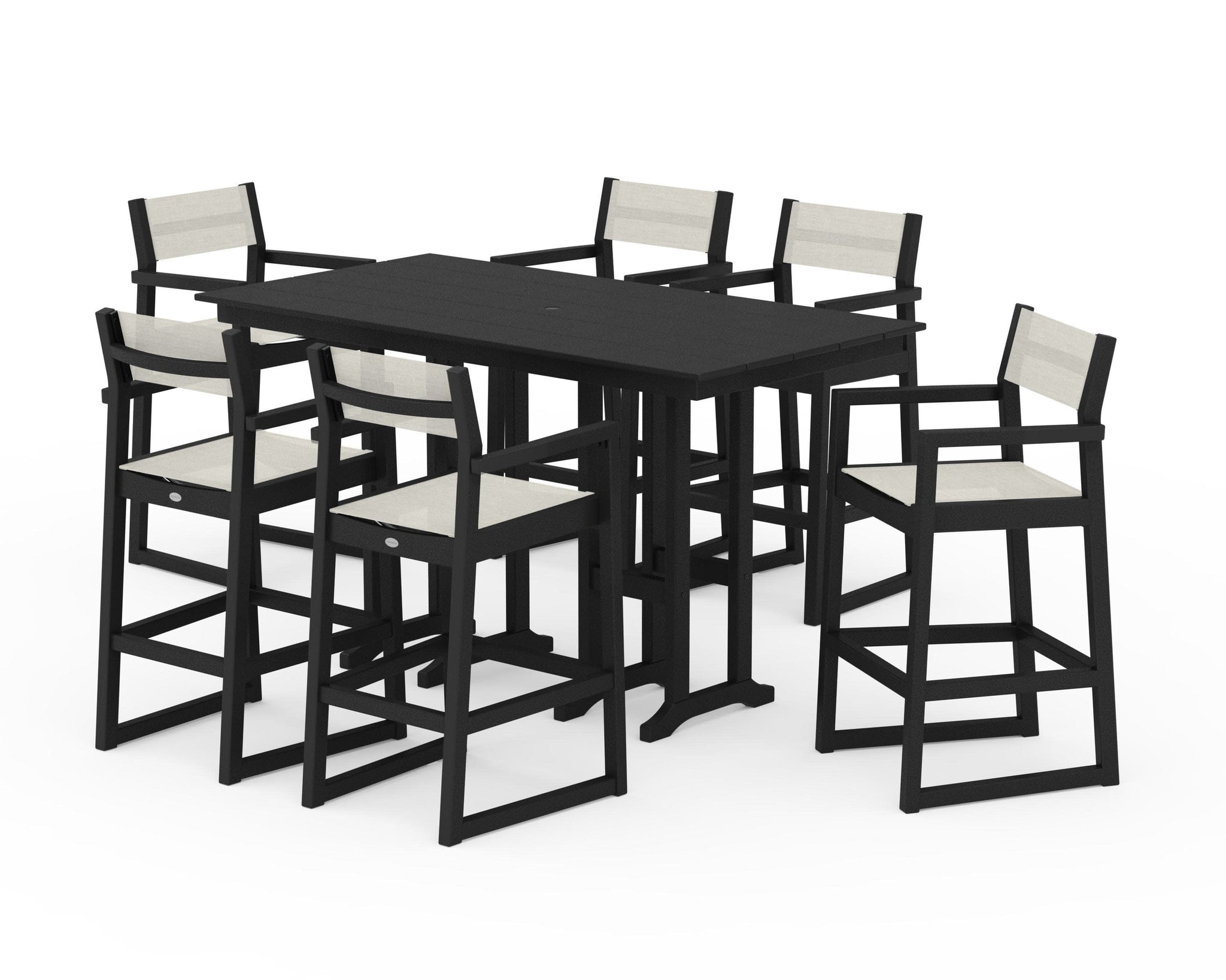 EDGE Sling Arm Chair 7-Piece Farmhouse Bar Set