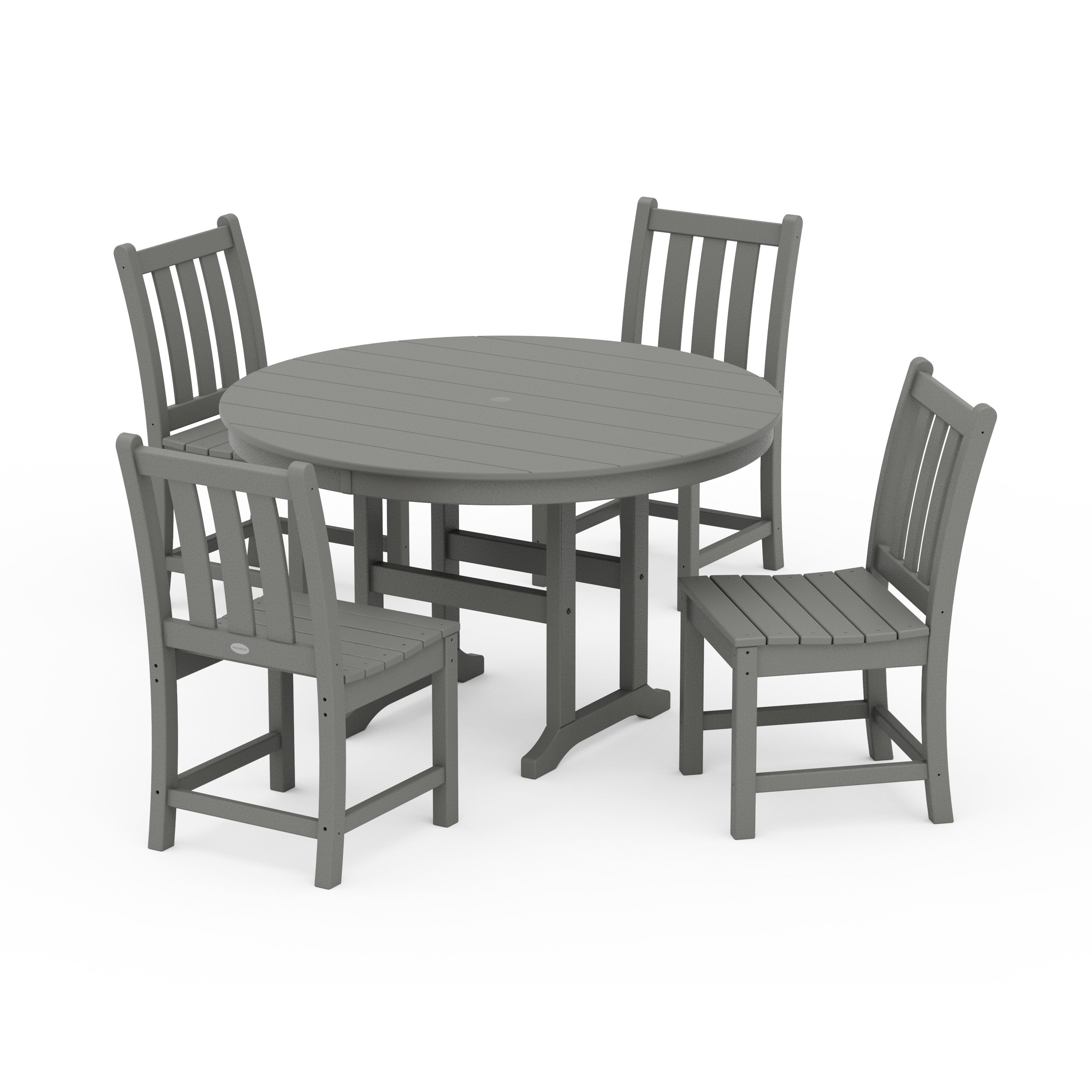 Traditional Garden Side Chair 5-Piece Round Farmhouse Dining Set
