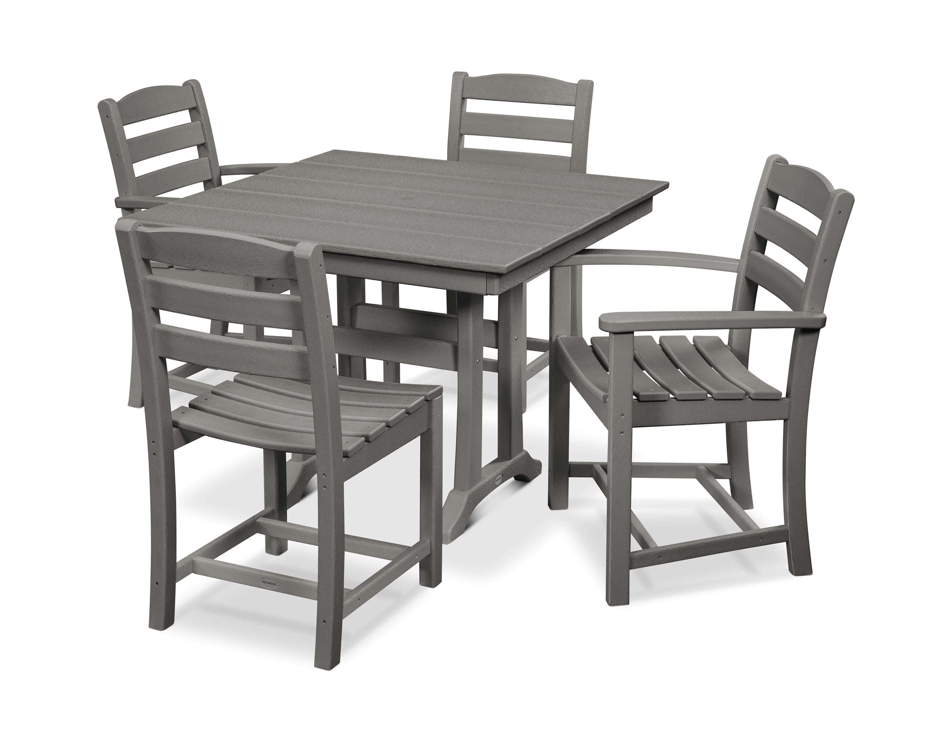 La Casa Café 5-Piece Farmhouse Dining Set with Trestle Legs