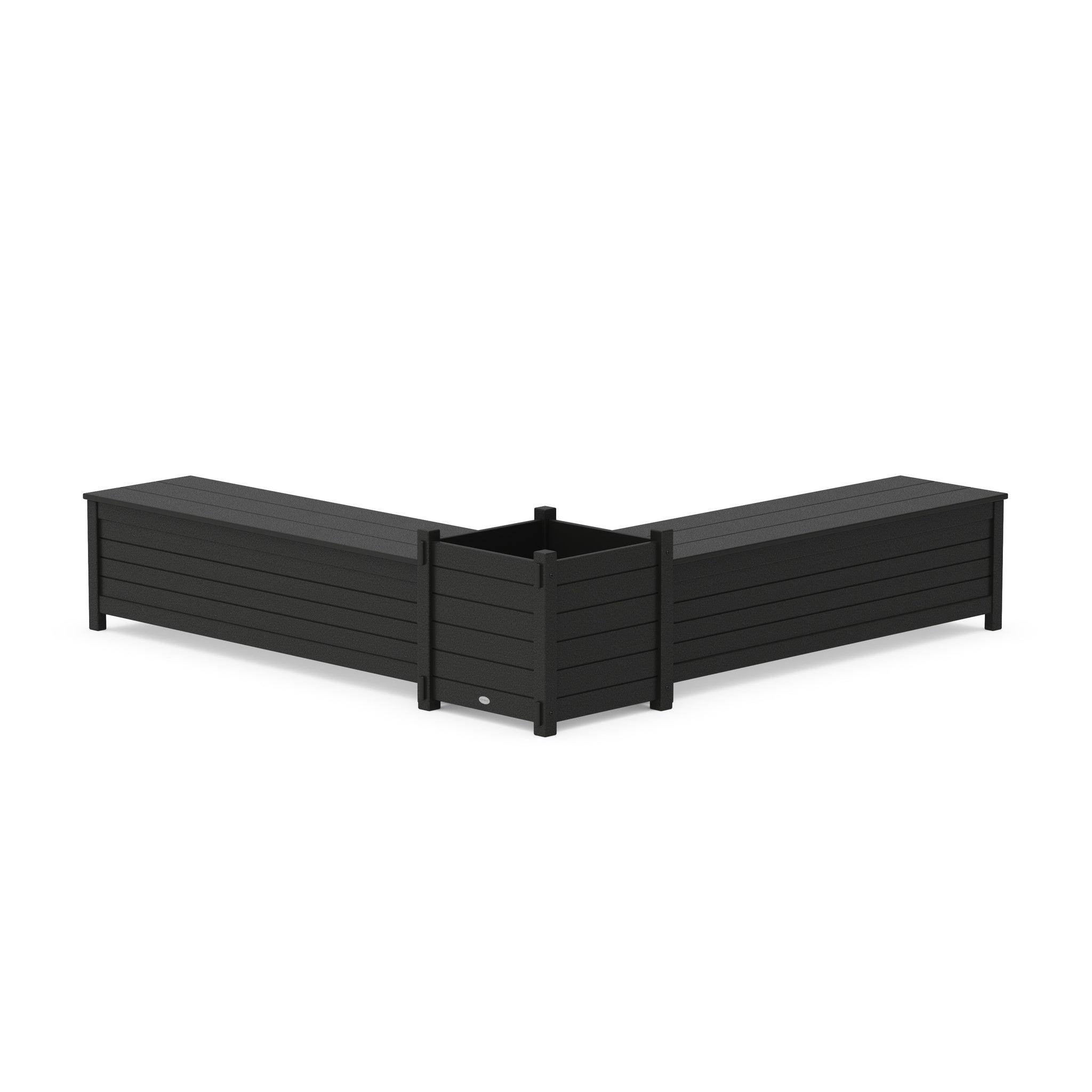 60" Nautical L- Shaped Planter Storage Bench Set- Large