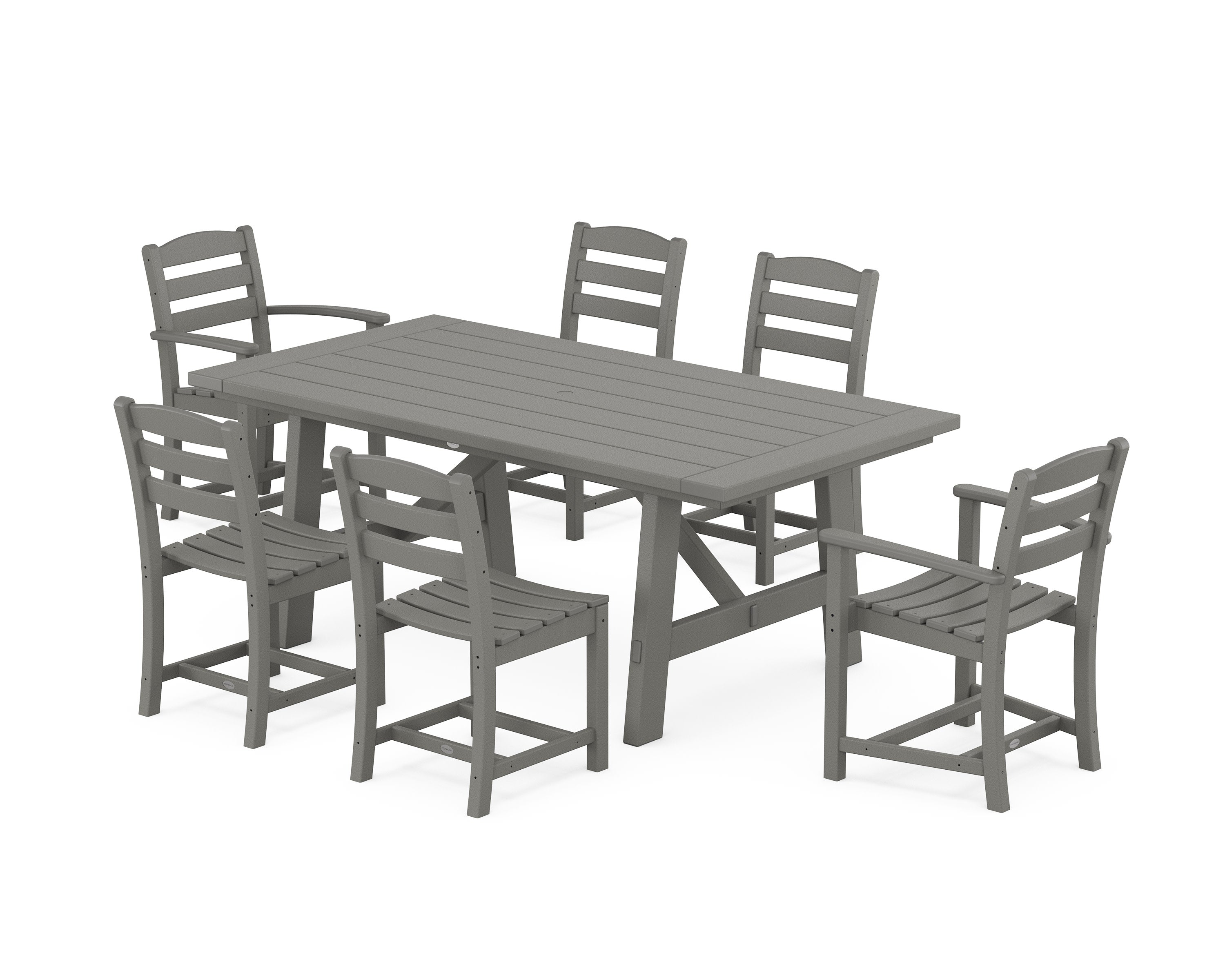 La Casa Café 7-Piece Rustic Farmhouse Dining Set