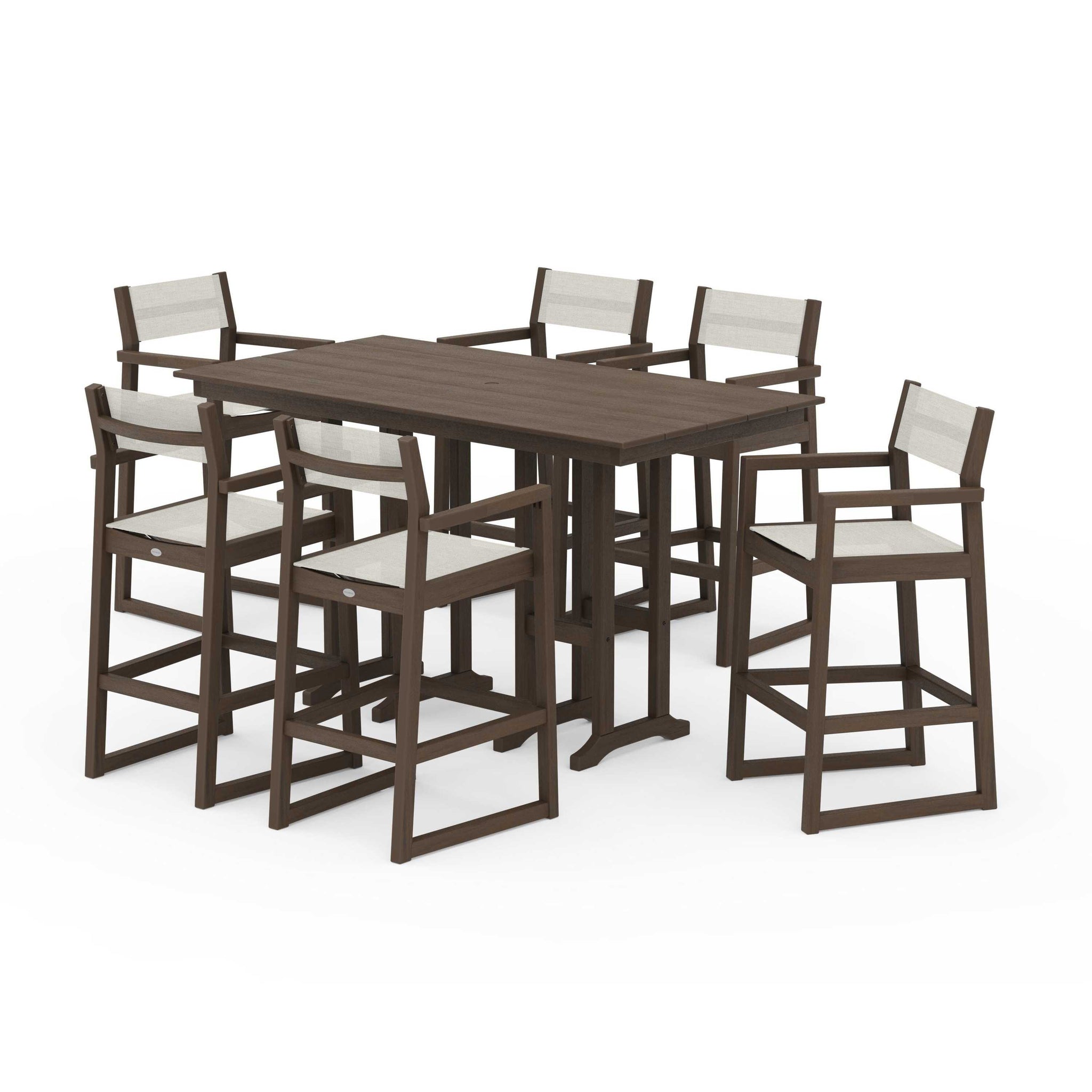 EDGE Sling Arm Chair 7-Piece Farmhouse Bar Set