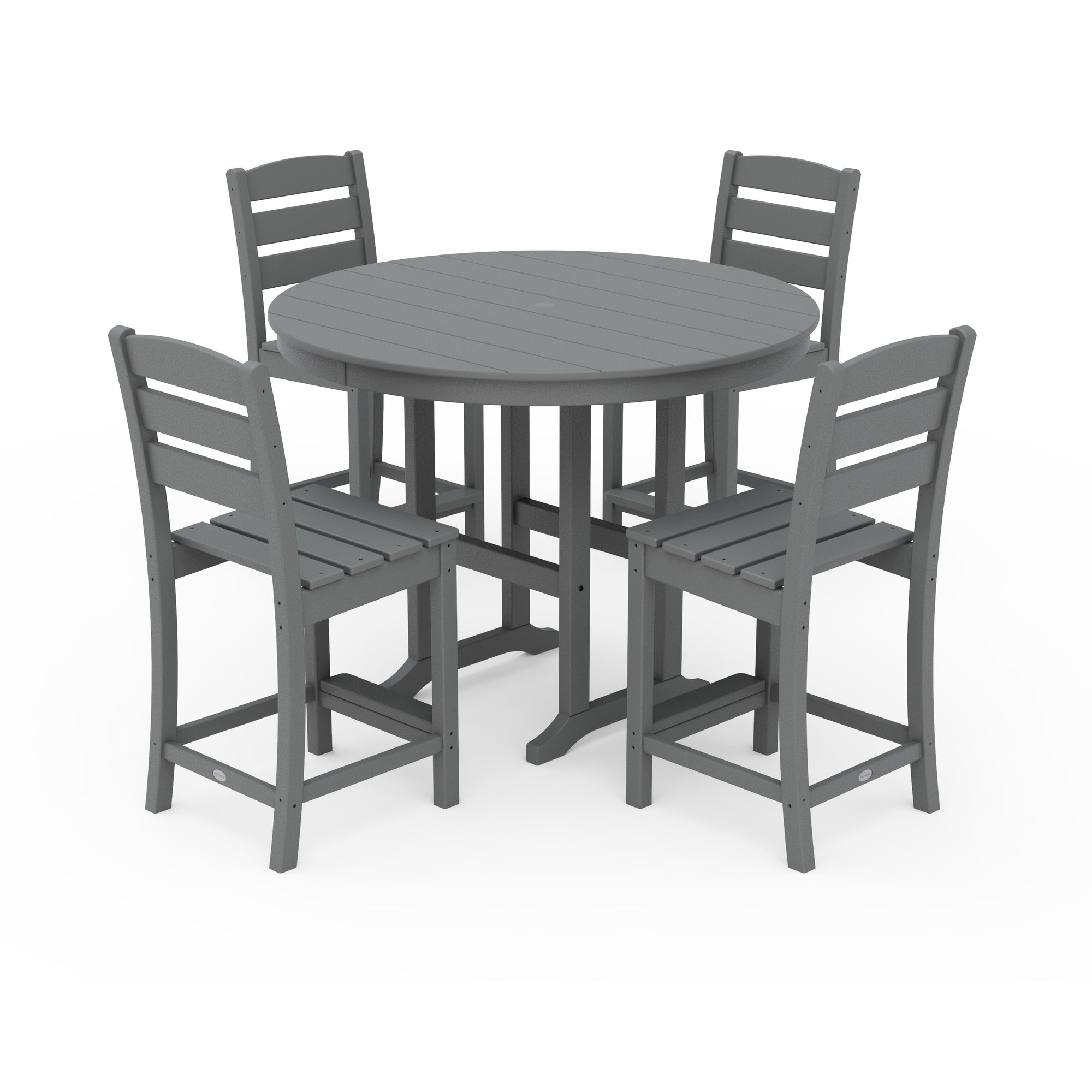 Lakeside 5-Piece Farmhouse Round Side Chair Counter Set