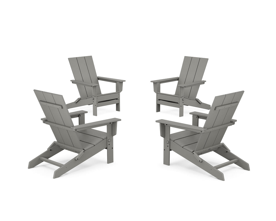 4-Piece Modern Studio Folding Adirondack Chair Conversation Set