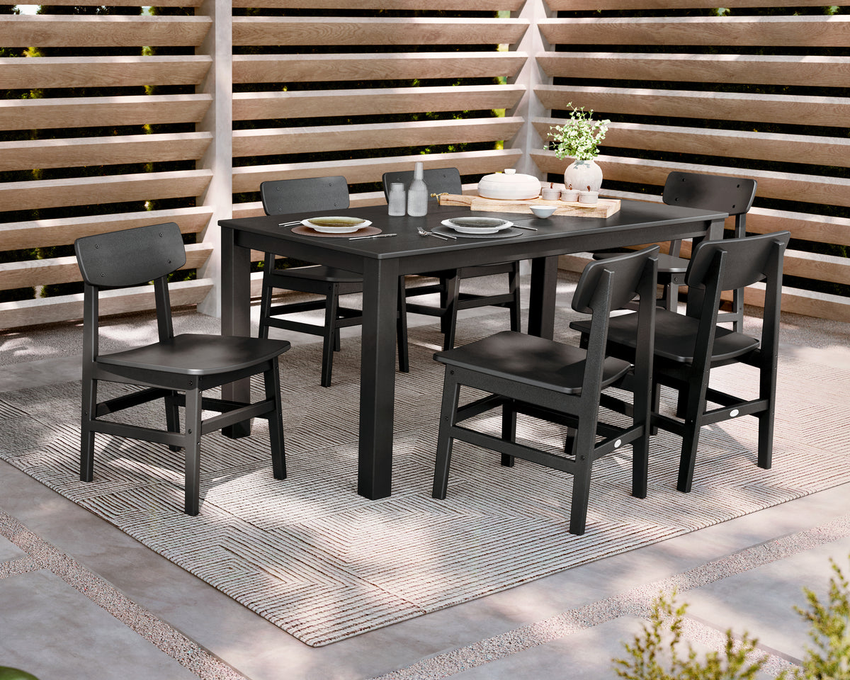 Modern Studio Urban Chair 7-Piece Parsons Table Dining Set