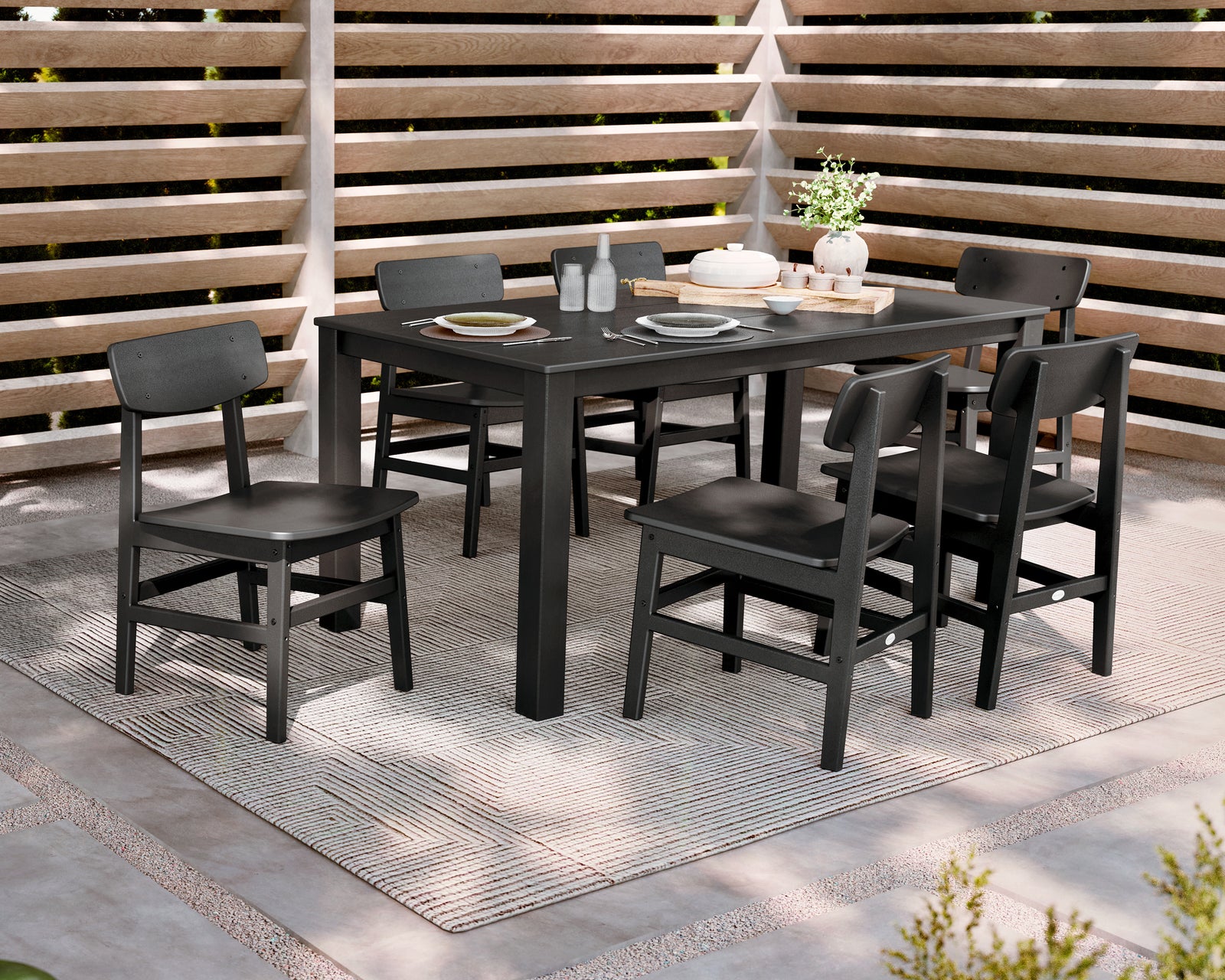 Modern Studio Urban Chair 7-Piece Parsons Table Dining Set
