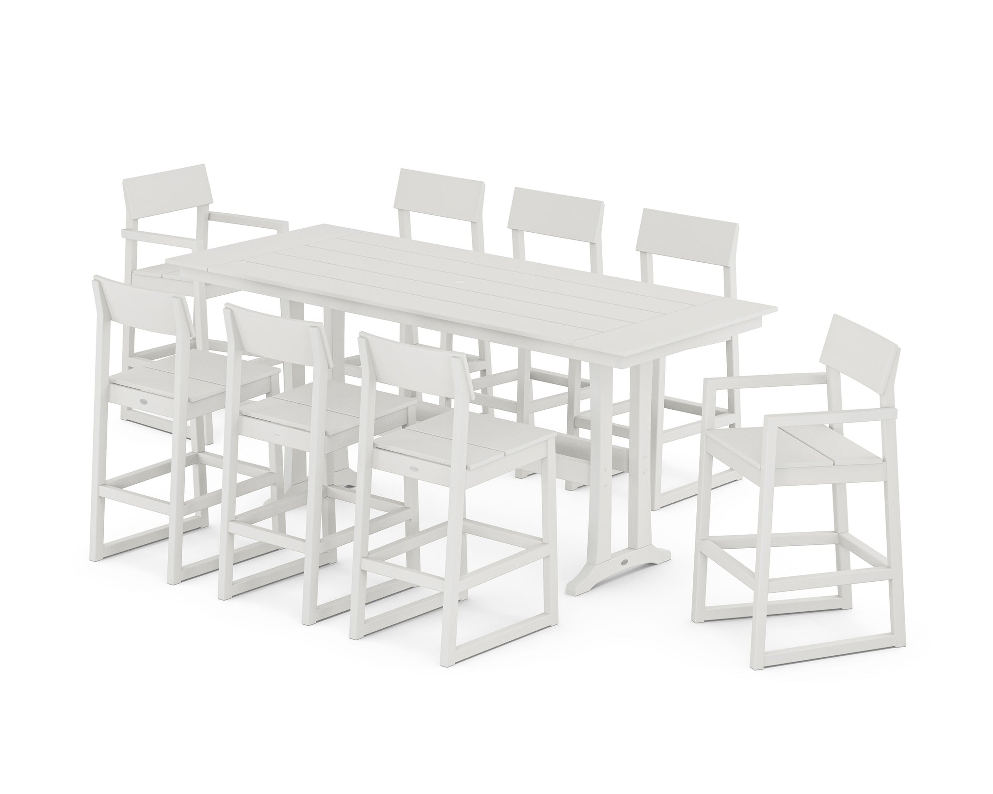EDGE 9-Piece Farmhouse Bar Set with Trestle Legs