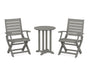 Signature Folding Chair 3-Piece Round Farmhouse Bistro Dining Set