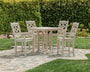 Chinoiserie 5-Piece Farmhouse Counter Set with Trestle Legs