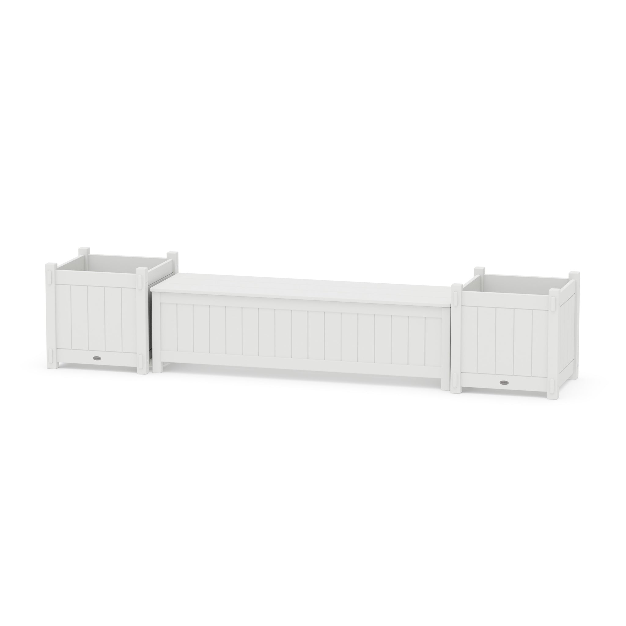 60" Vineyard Straight Planter Storage Bench Set- Large