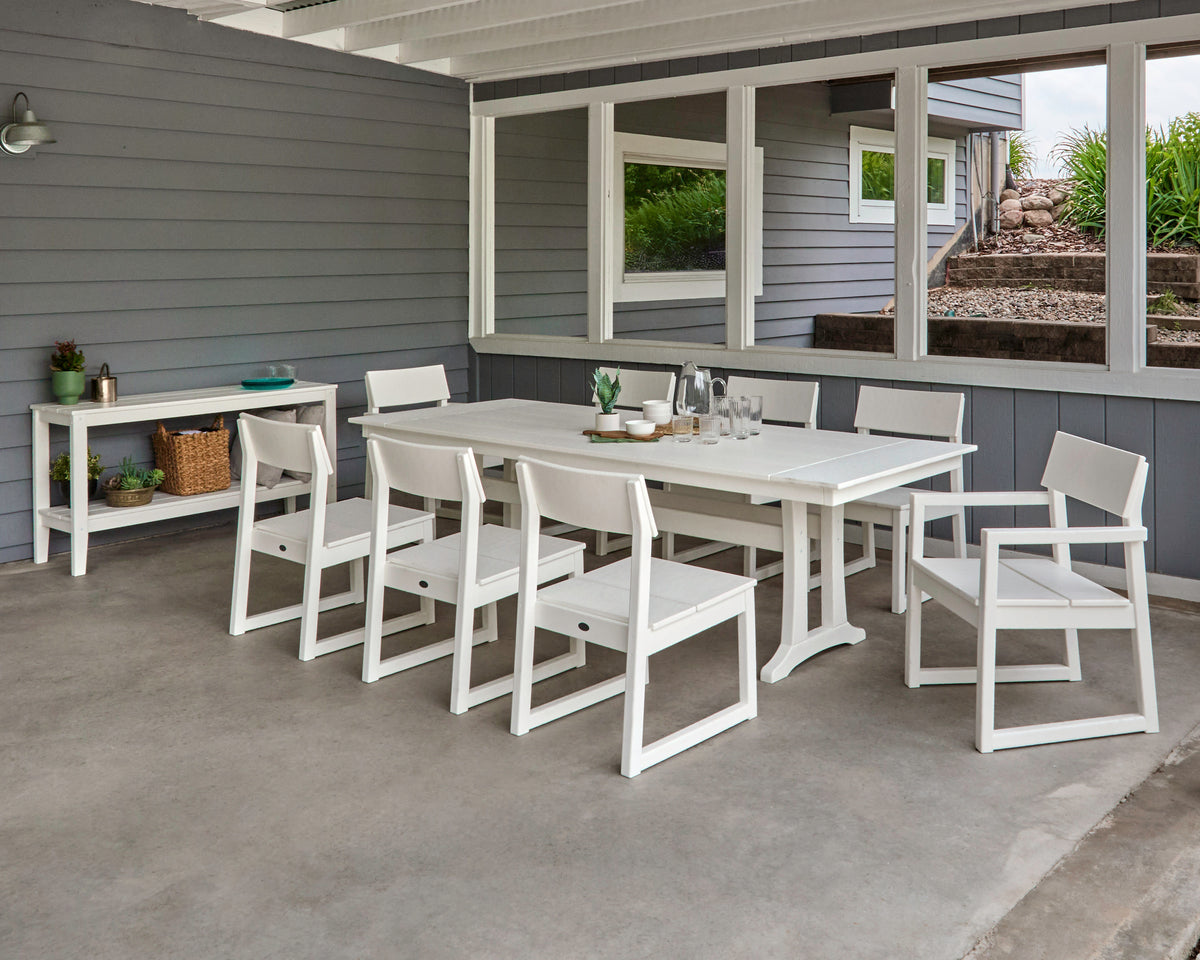 EDGE 9-Piece Farmhouse Dining Set with Trestle Legs