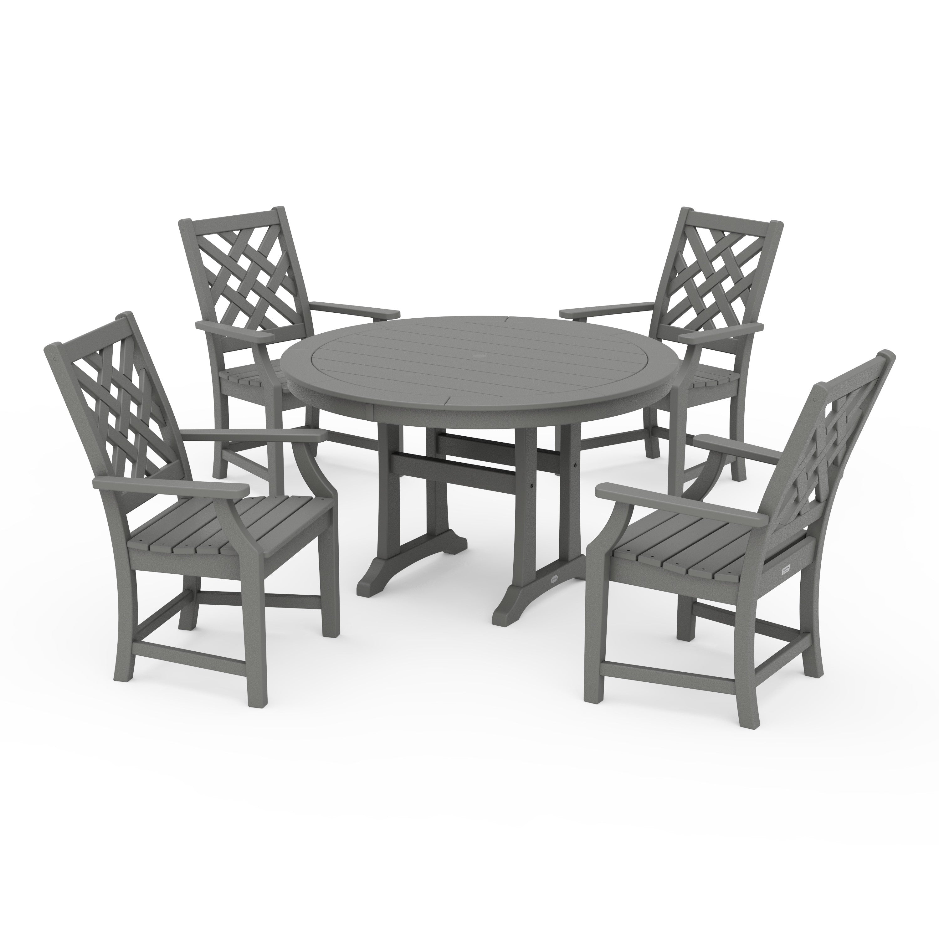 Wovendale 5-Piece Round Dining Set with Trestle Legs