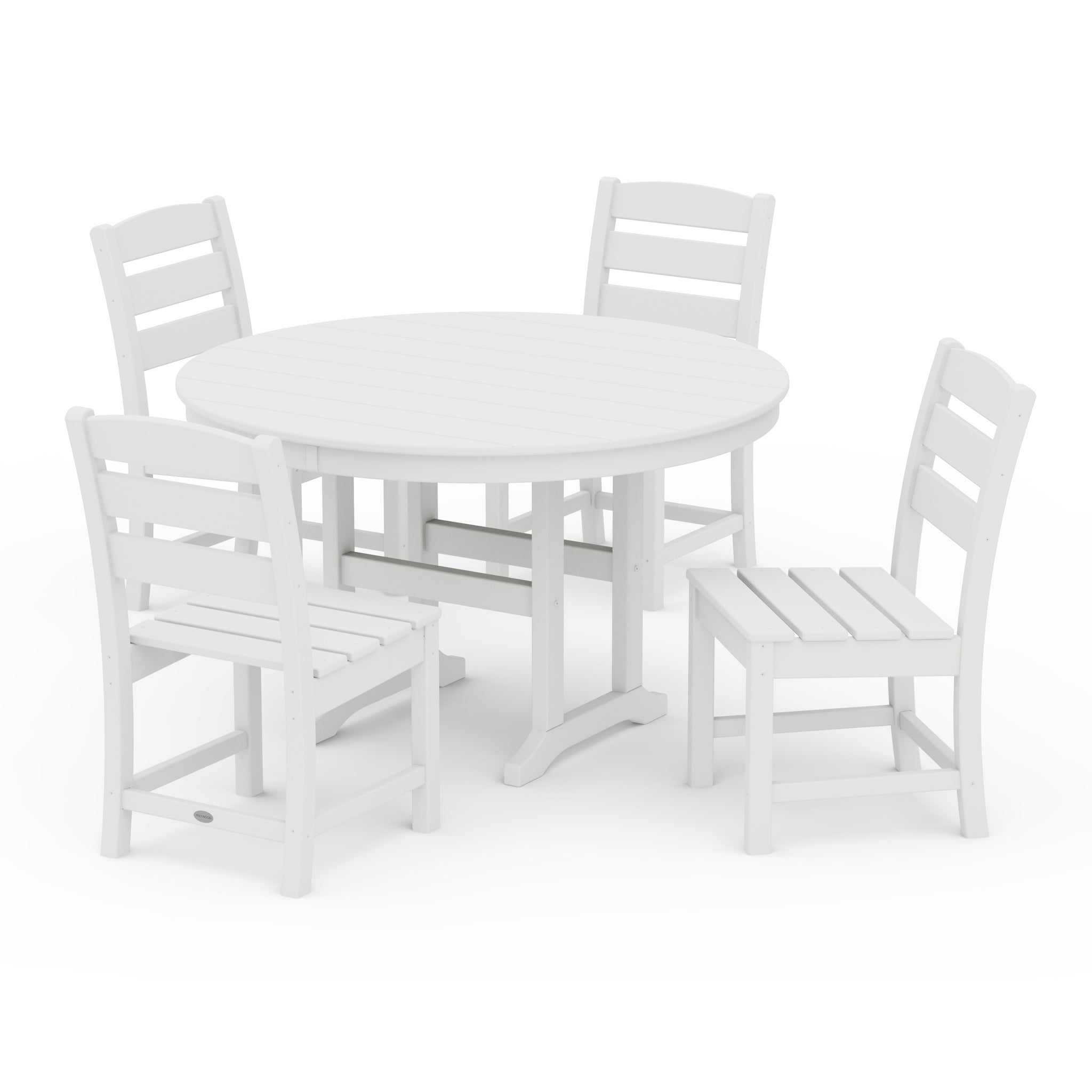 Lakeside 5-Piece Round Farmhouse Side Chair Dining Set