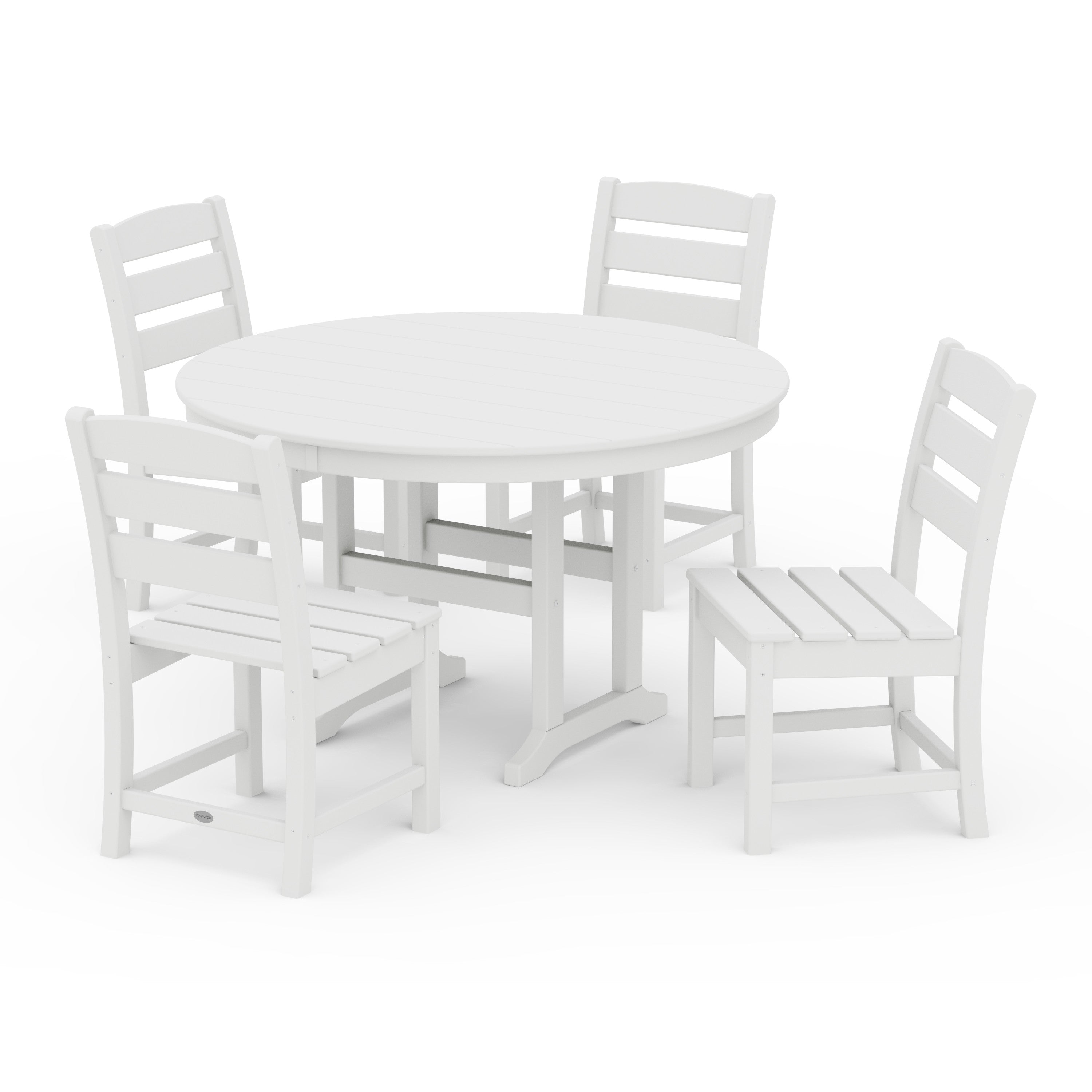 Lakeside 5-Piece Round Farmhouse Side Chair Dining Set
