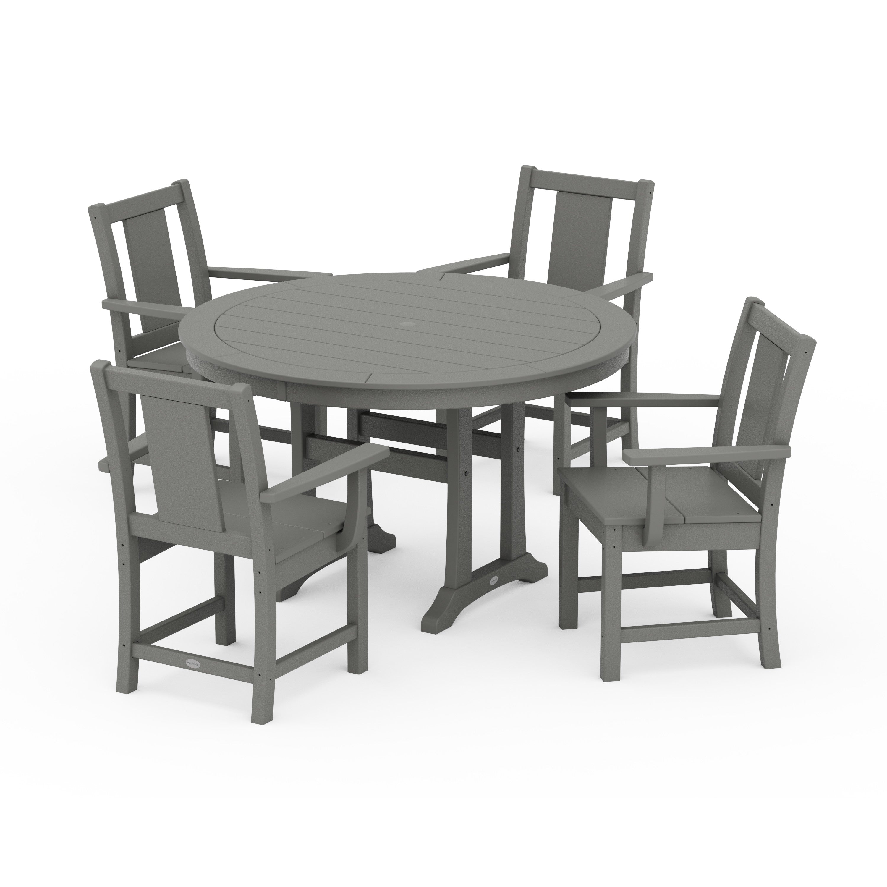 Prairie 5-Piece Round Dining Set with Trestle Legs