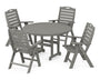 Nautical Folding Chair 5-Piece Round Farmhouse Dining Set