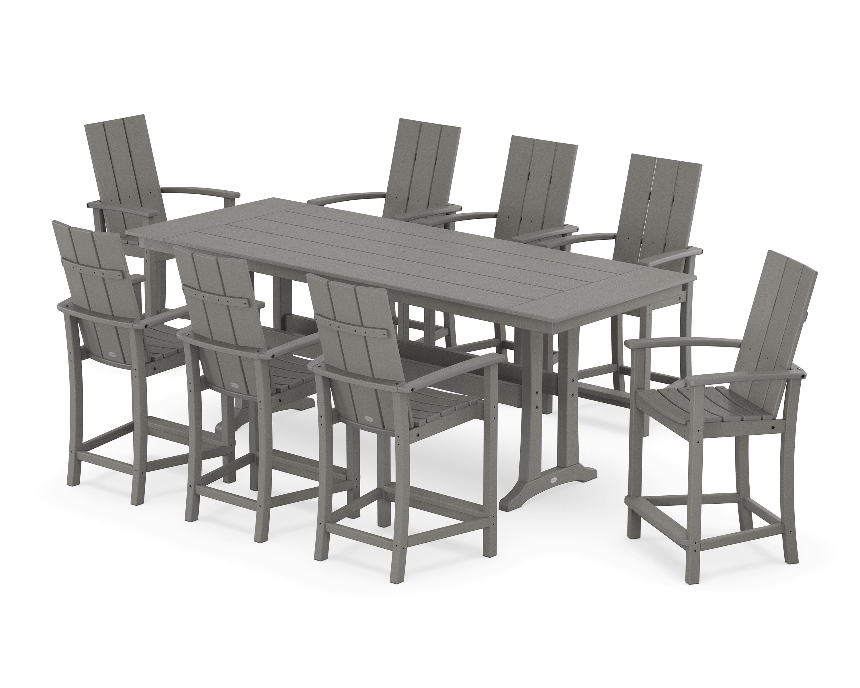 Modern Adirondack 9-Piece Farmhouse Counter Set with Trestle Legs