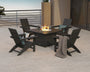Modern 5-Piece Adirondack Chair Conversation Set with Fire Pit Table