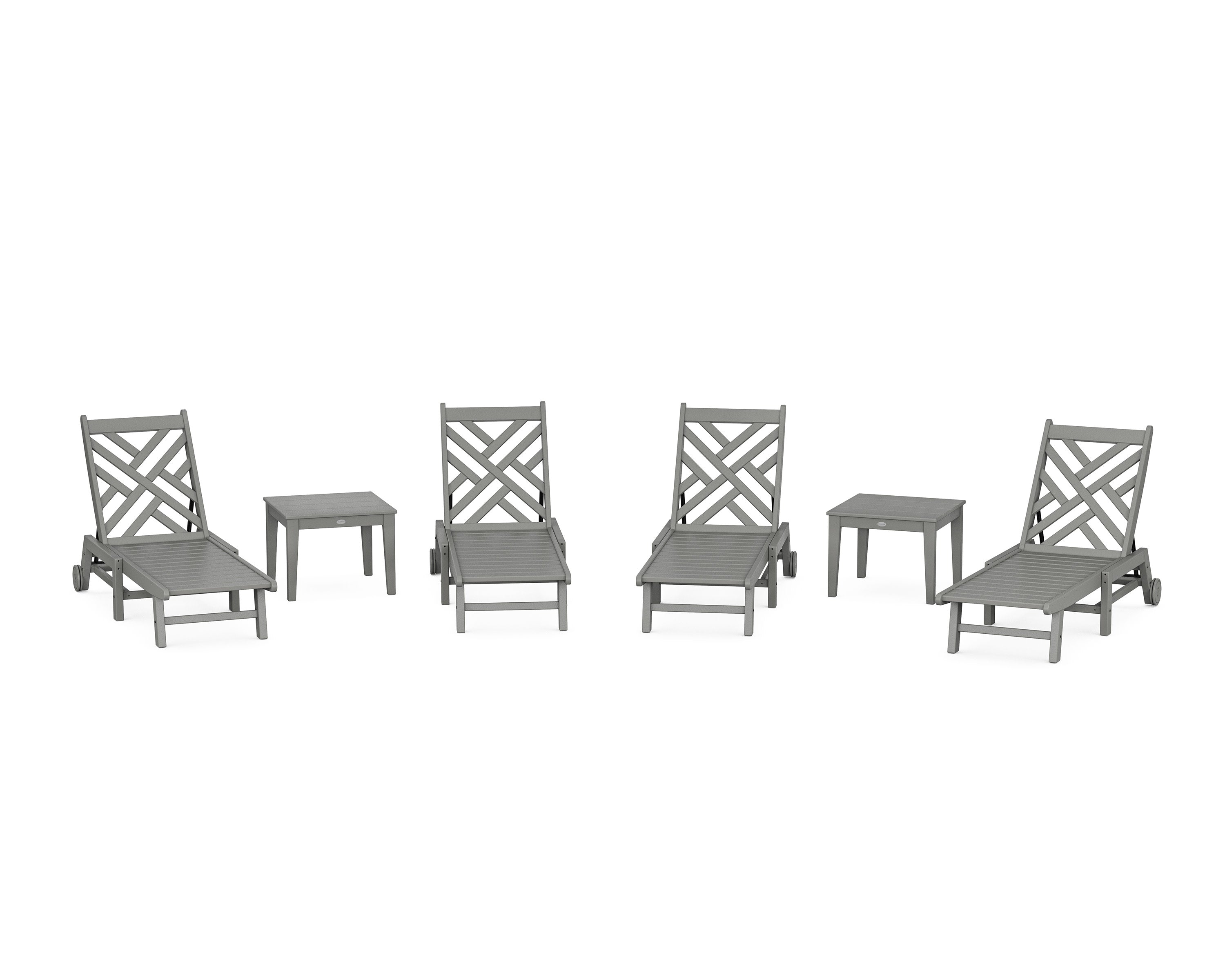 Chippendale 6-Piece Chaise Set with Wheels