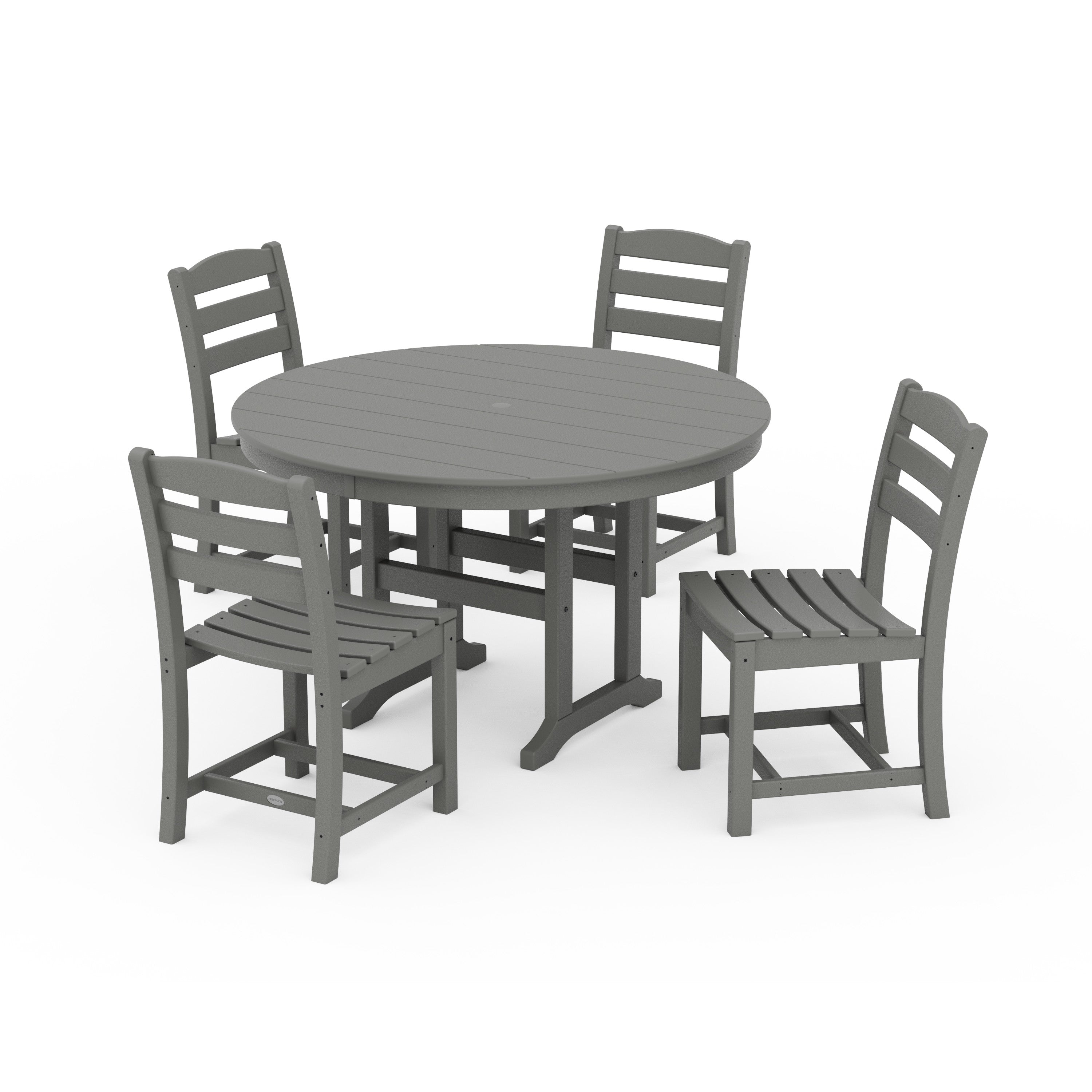 La Casa Café Side Chair 5-Piece Round Farmhouse Dining Set - Thumbnail 2