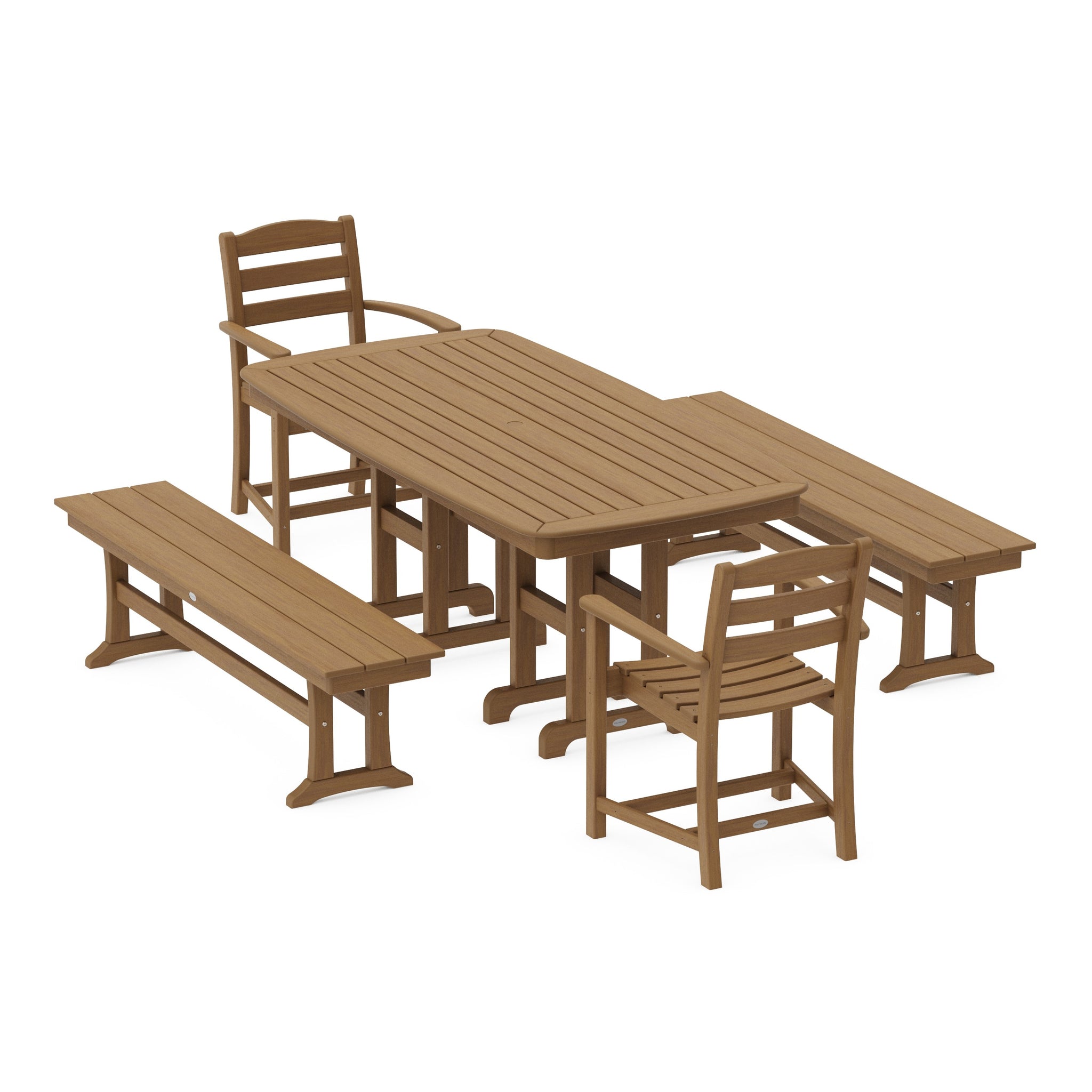 La Casa Café 5-Piece Dining Set with Benches