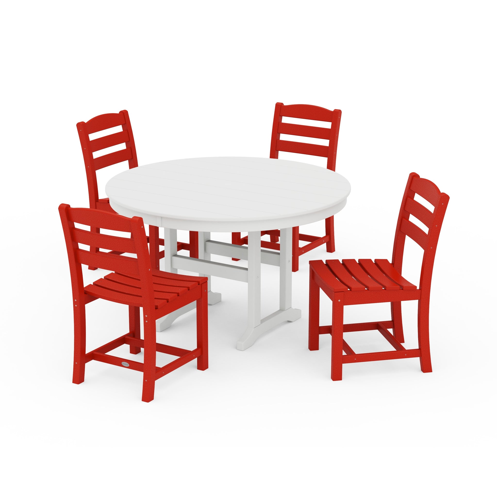 La Casa Café Side Chair 5-Piece Round Farmhouse Dining Set