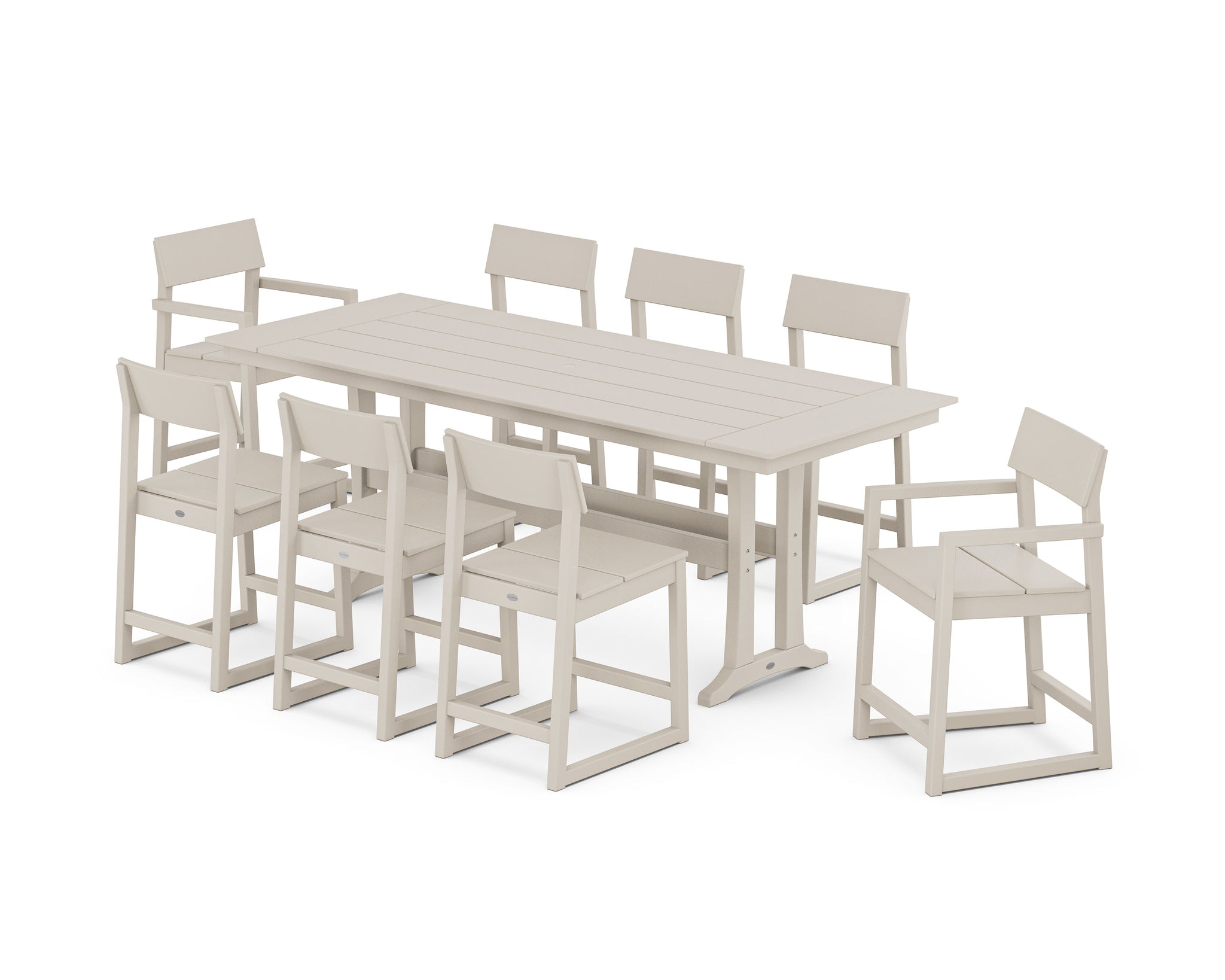 EDGE 9-Piece Farmhouse Counter Set with Trestle Legs