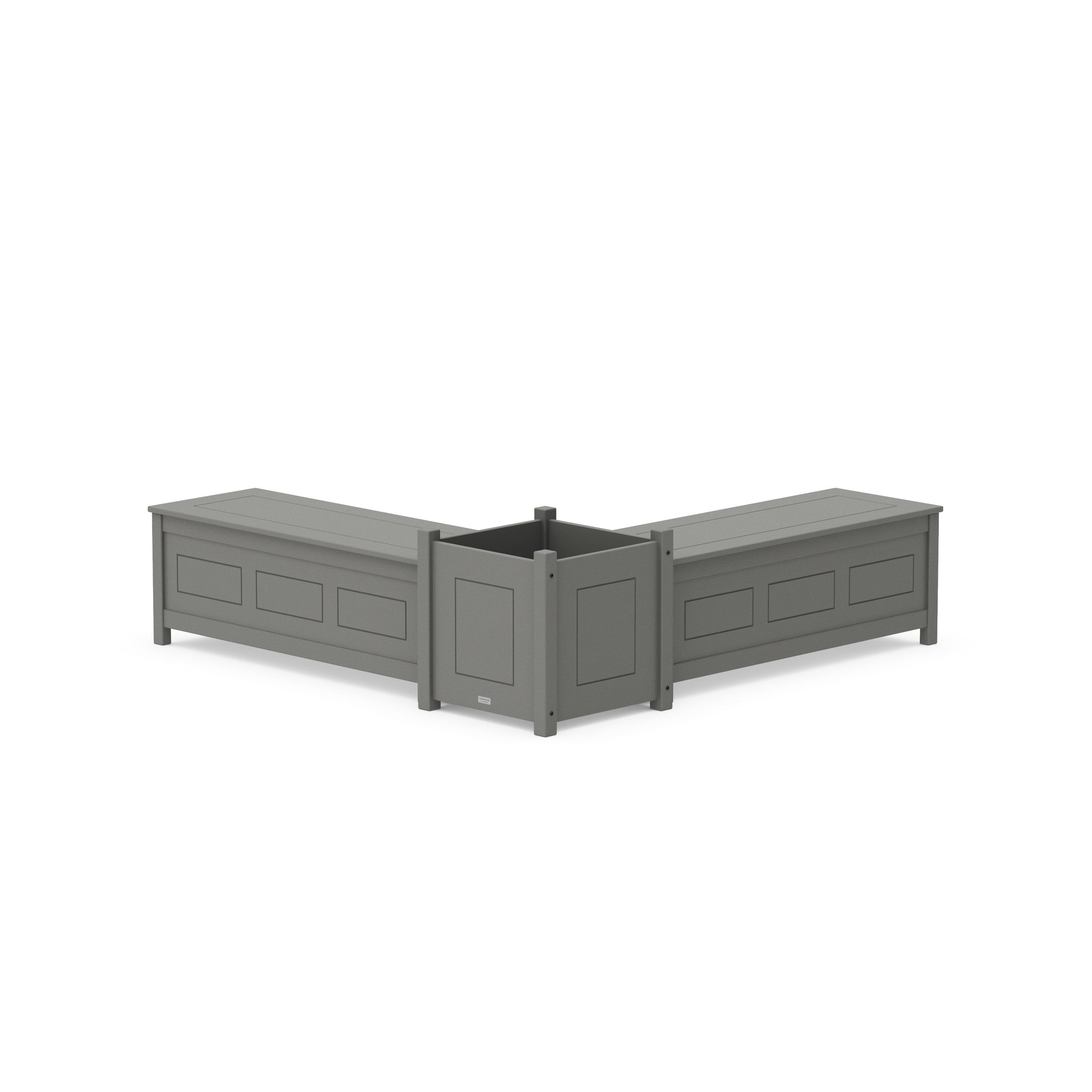 48" Country Living L- Shaped Planter Storage Bench Set- Large
