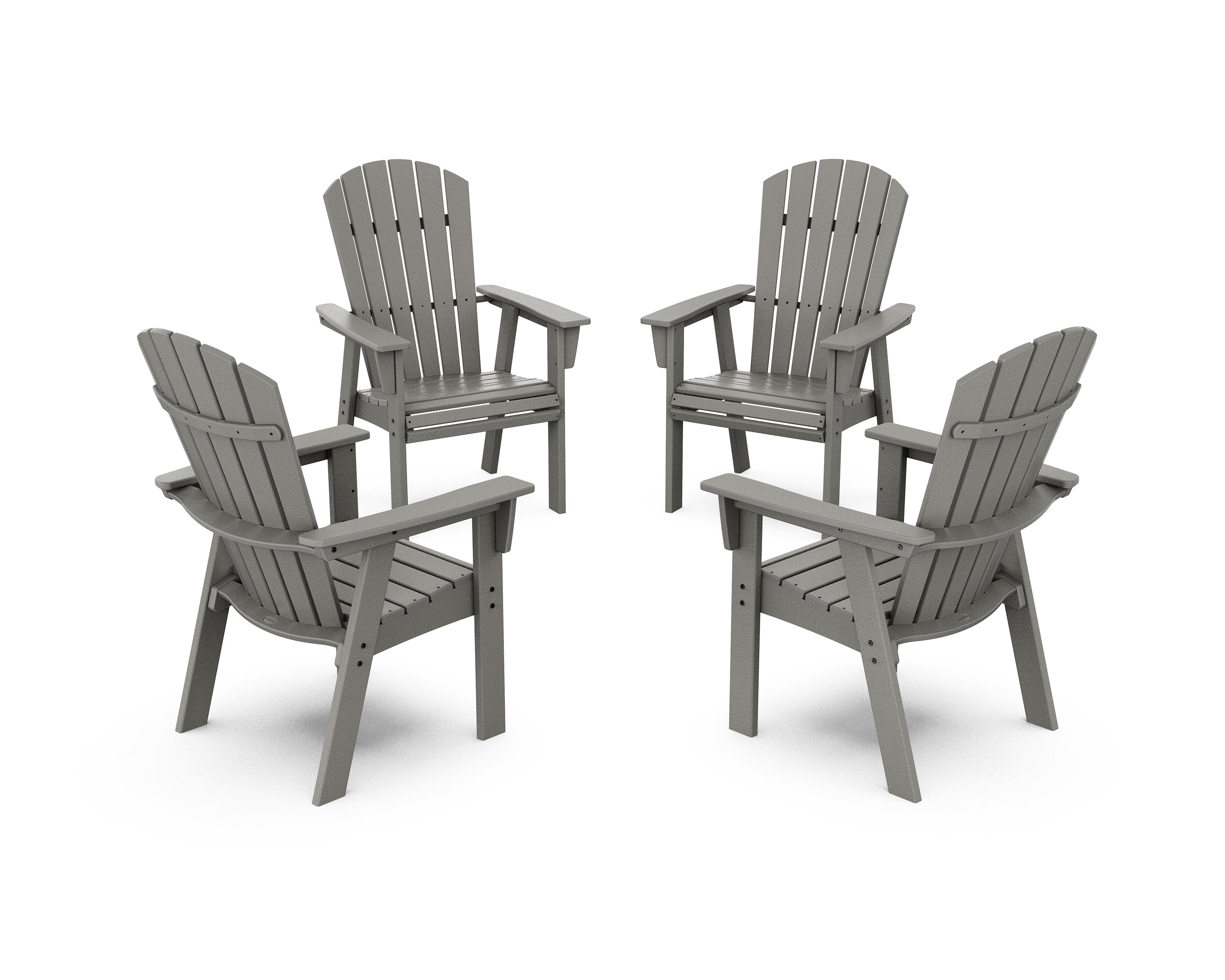 Nautical 4-Piece Curveback Upright Adirondack Conversation Set