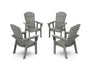 Nautical 4-Piece Curveback Upright Adirondack Conversation Set