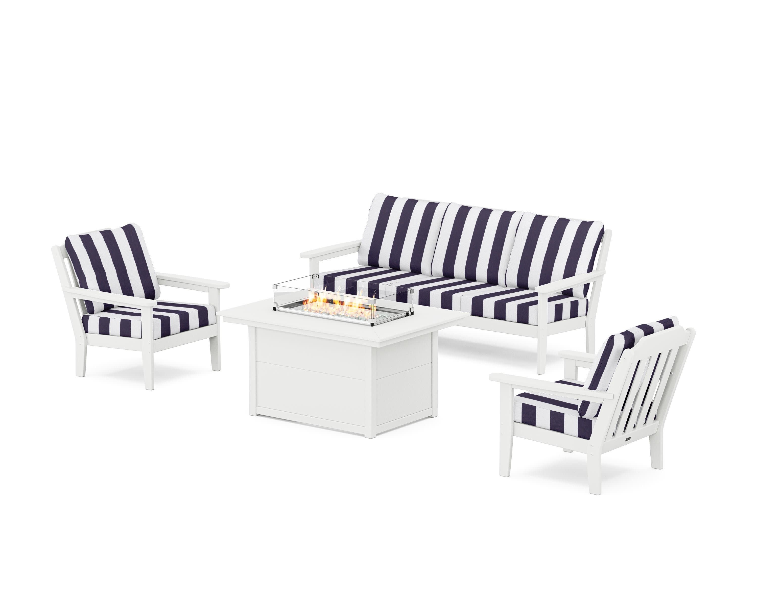 Cottage Deep Seating Fire Pit Table Set