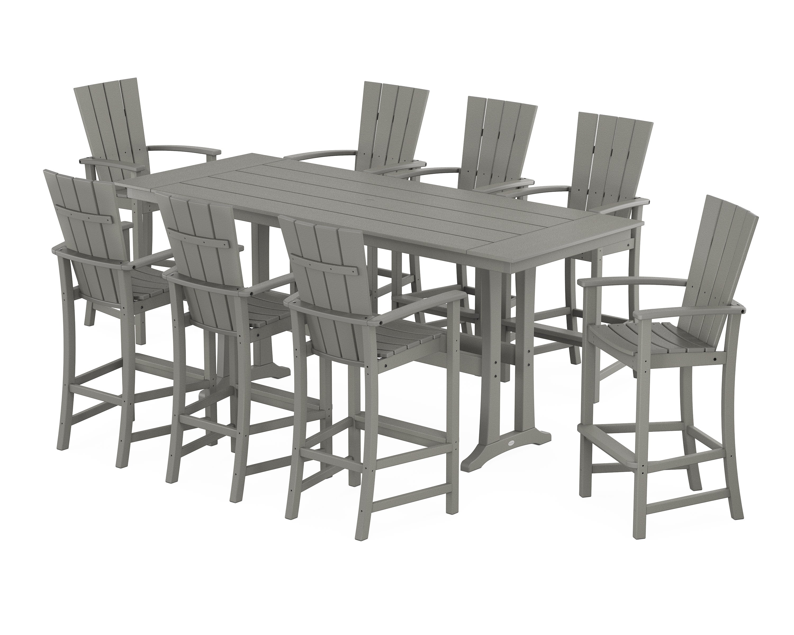 Quattro Adirondack 9-Piece Farmhouse Bar Set with Trestle Legs