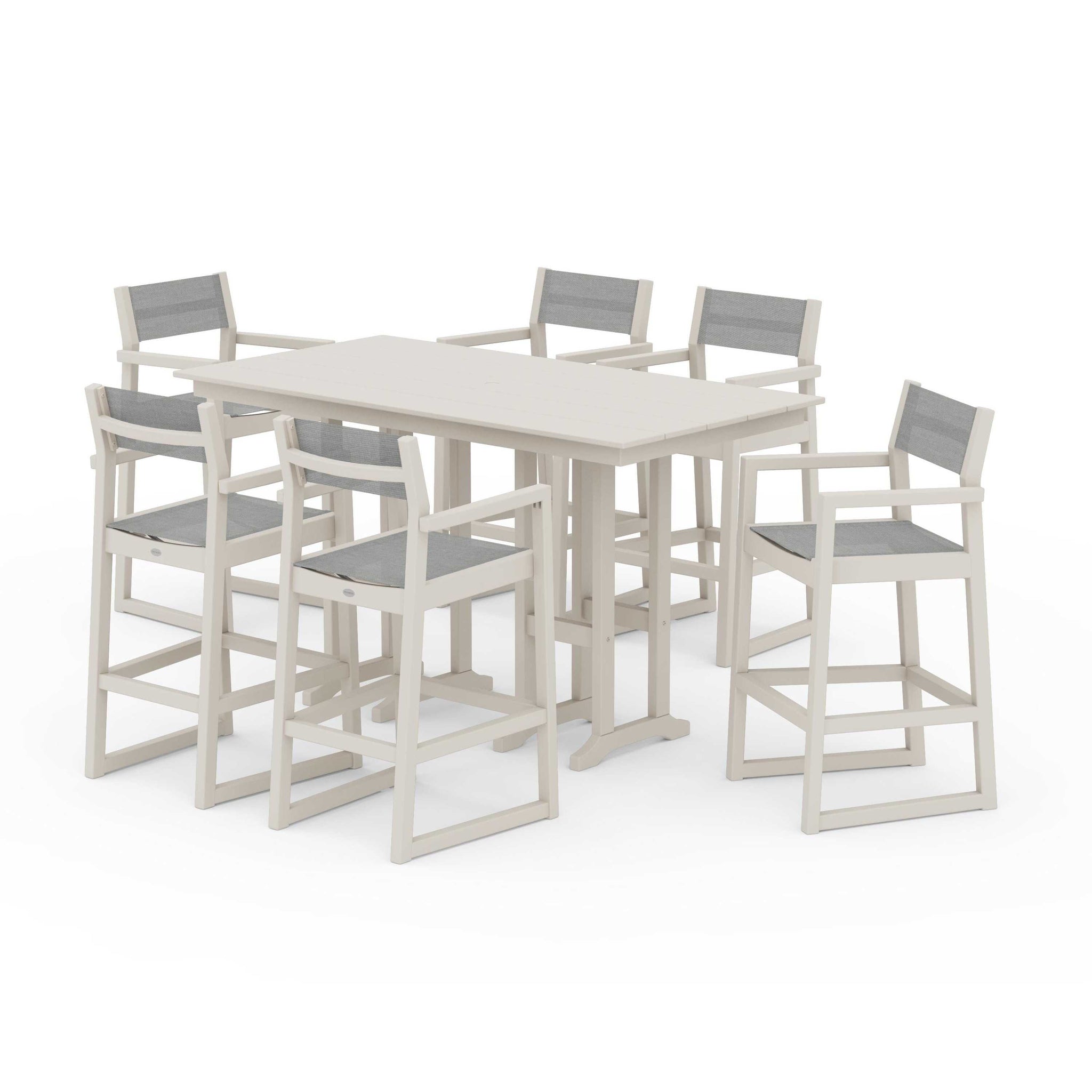 EDGE Sling Arm Chair 7-Piece Farmhouse Bar Set