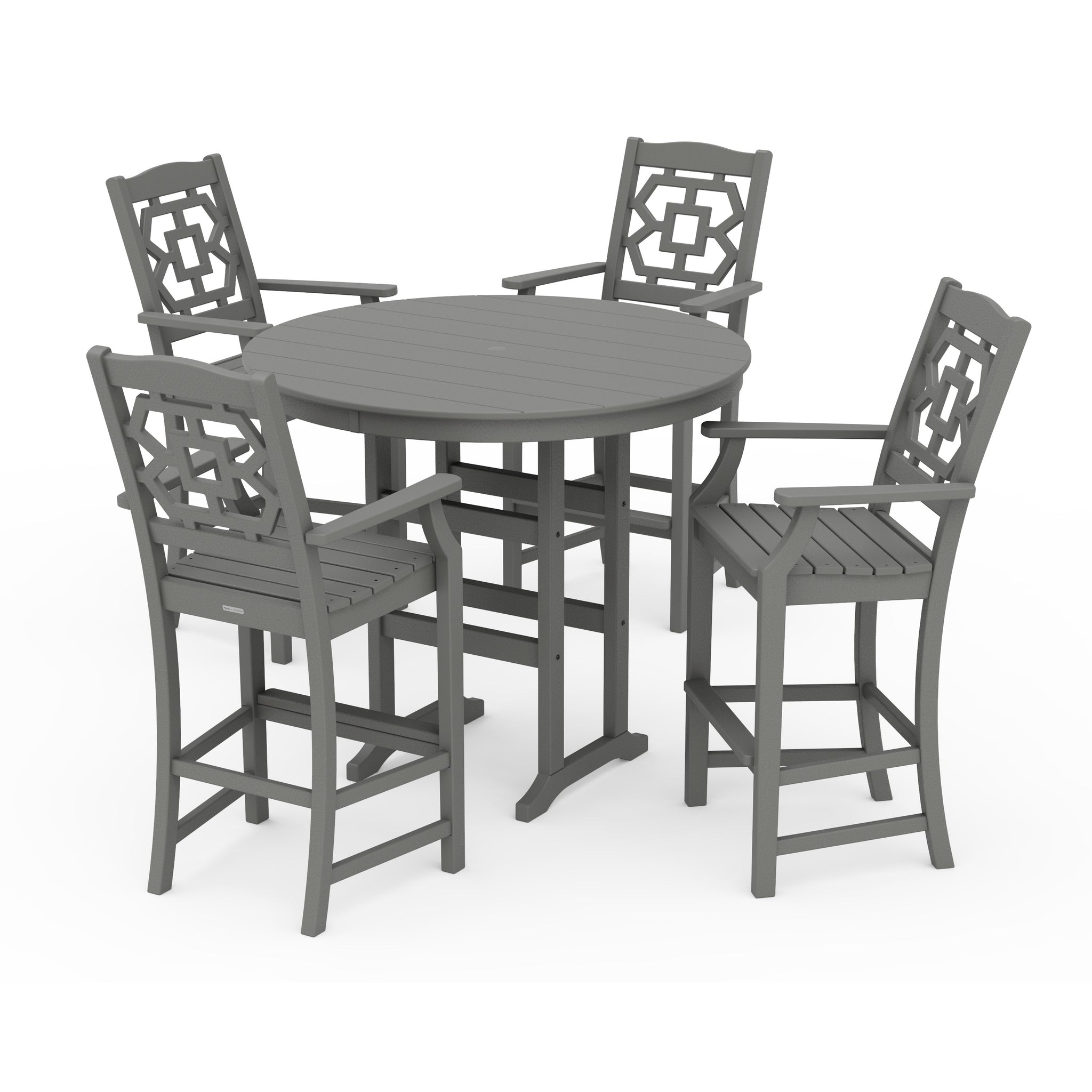 Chinoiserie 5-Piece Round Farmhouse Bar Set