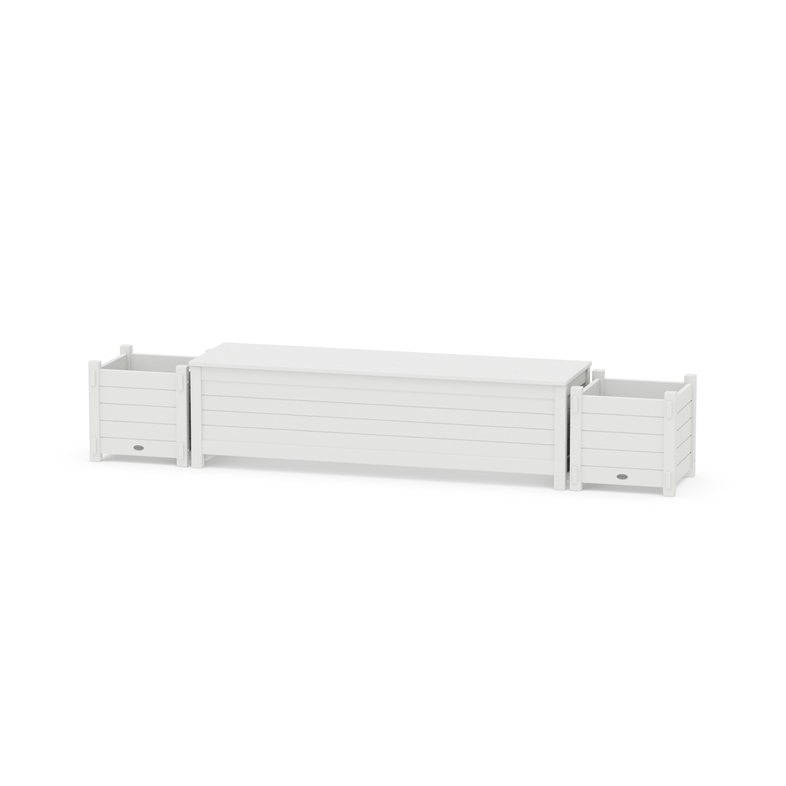 60" Nautical Straight Planter Storage Bench Set