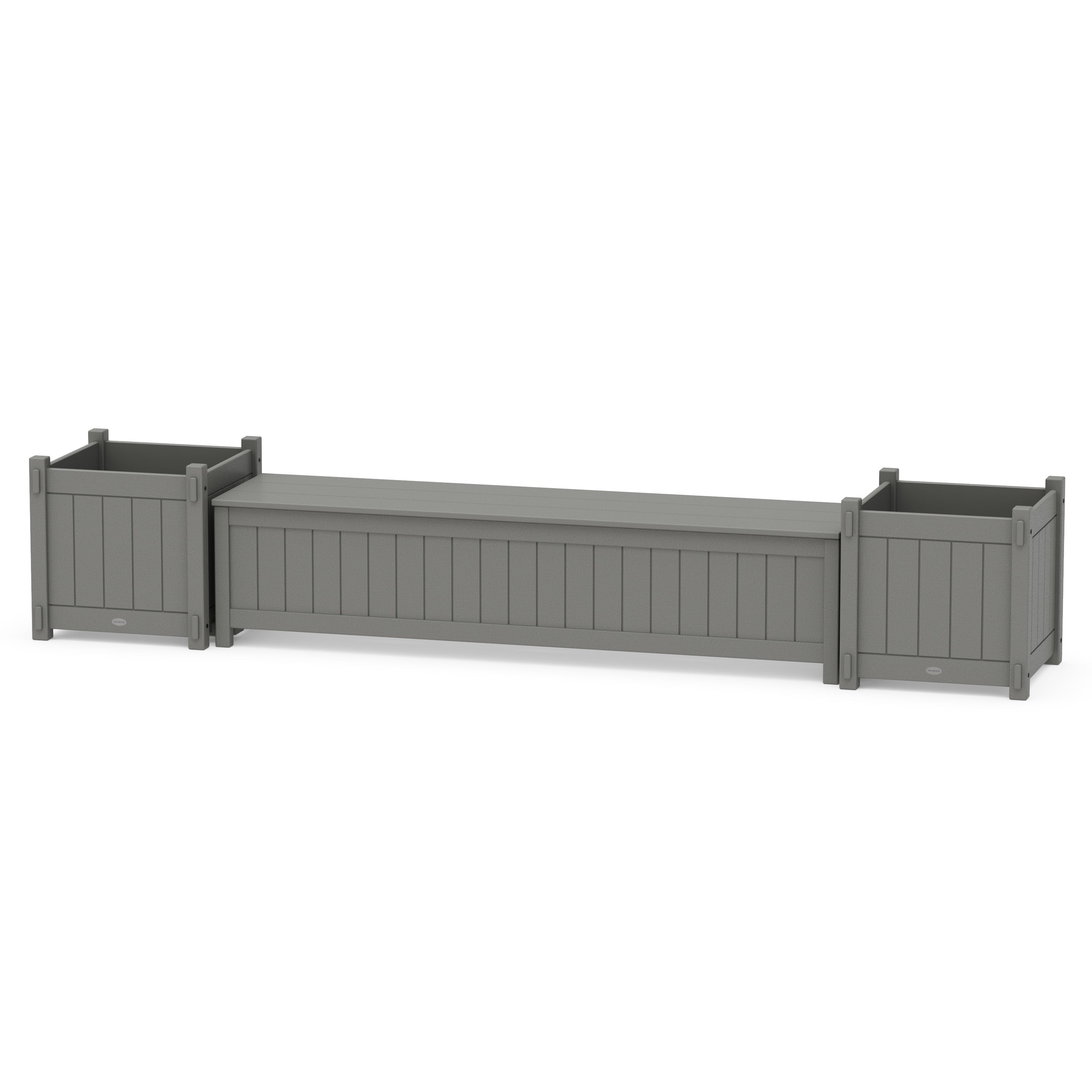 72" Vineyard Straight Planter Storage Bench Set- Large