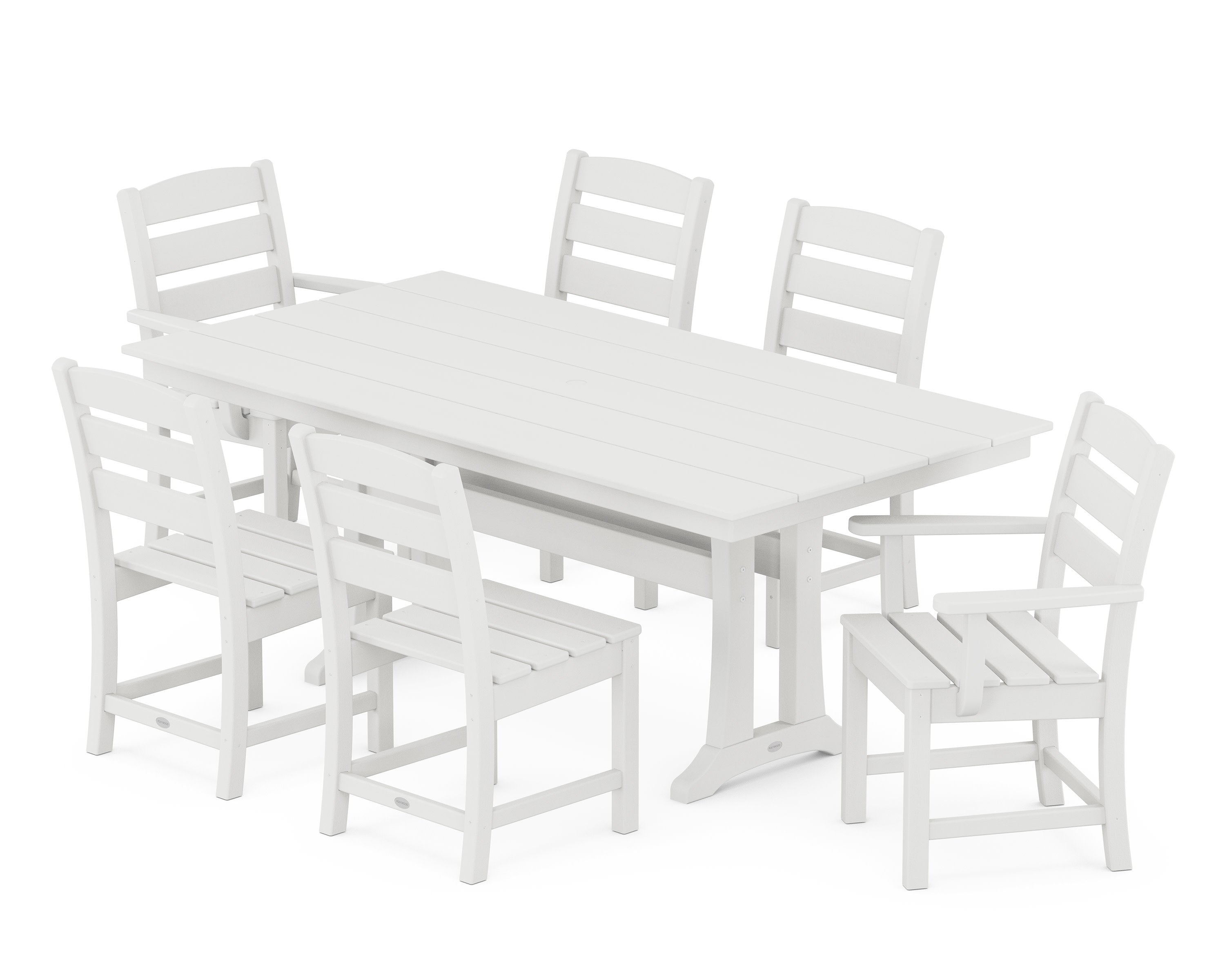 Lakeside 7-Piece Farmhouse Dining Set with Trestle Legs