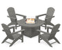 Nautical 5-Piece Adirondack Chair Conversation Set with Fire Pit Table