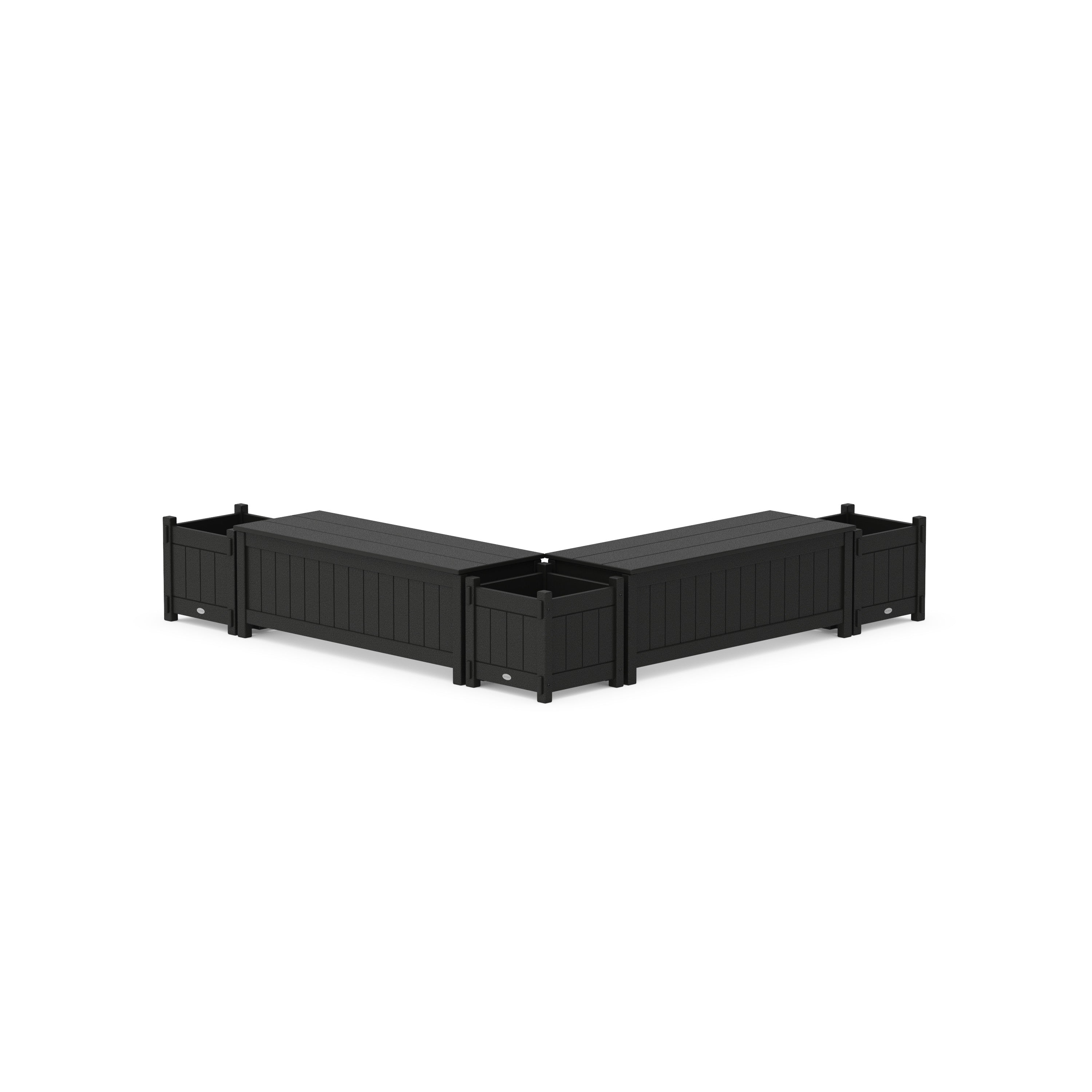 48" Vineyard L- Shaped Planter Storage Bench Corner Set