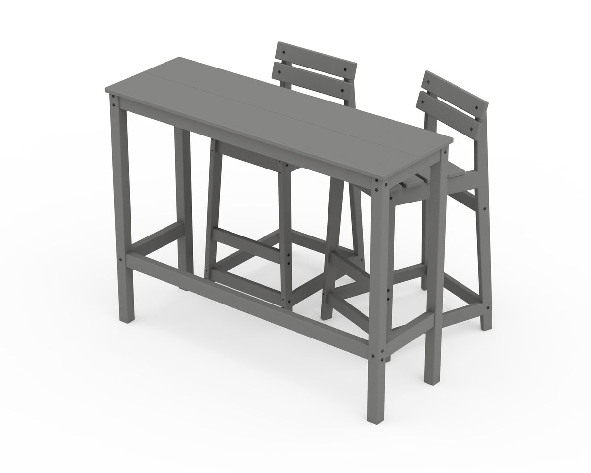Modern Studio Plaza Lowback Bar Chair 3-Piece Balcony Set