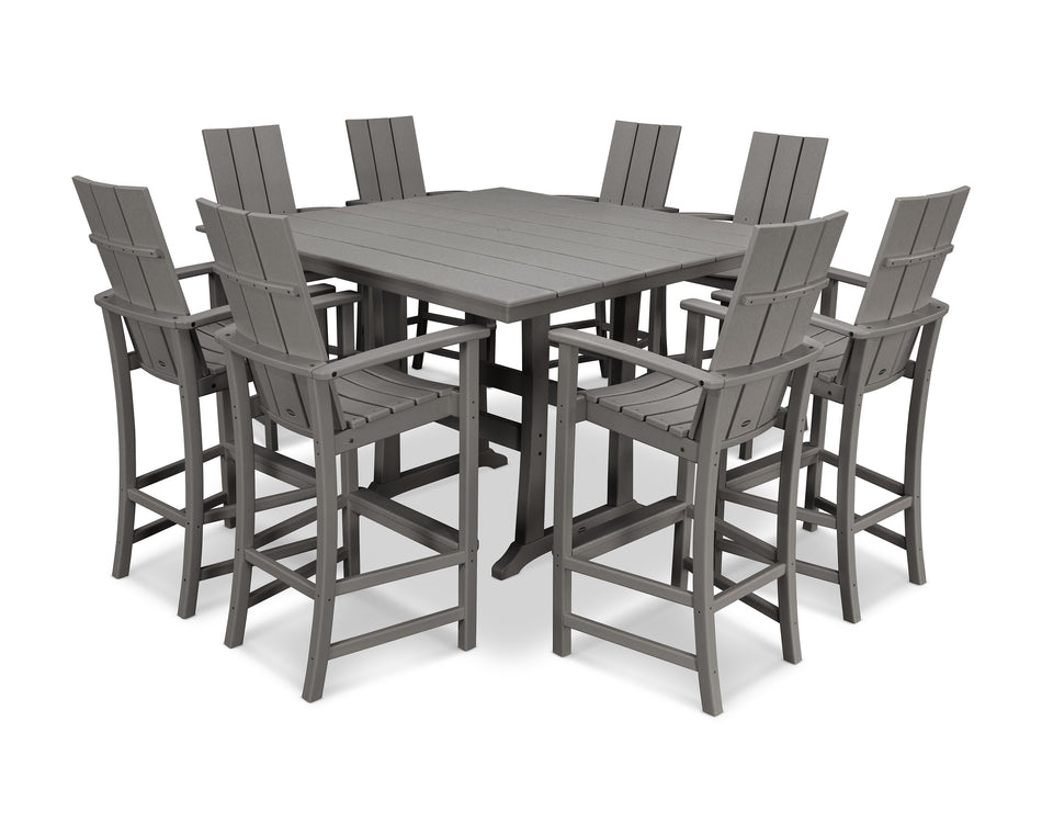 Modern Adirondack 9-Piece Farmhouse Trestle Bar Set