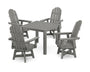 Vineyard Curveback Adirondack 5-Piece Parsons Swivel Dining Set