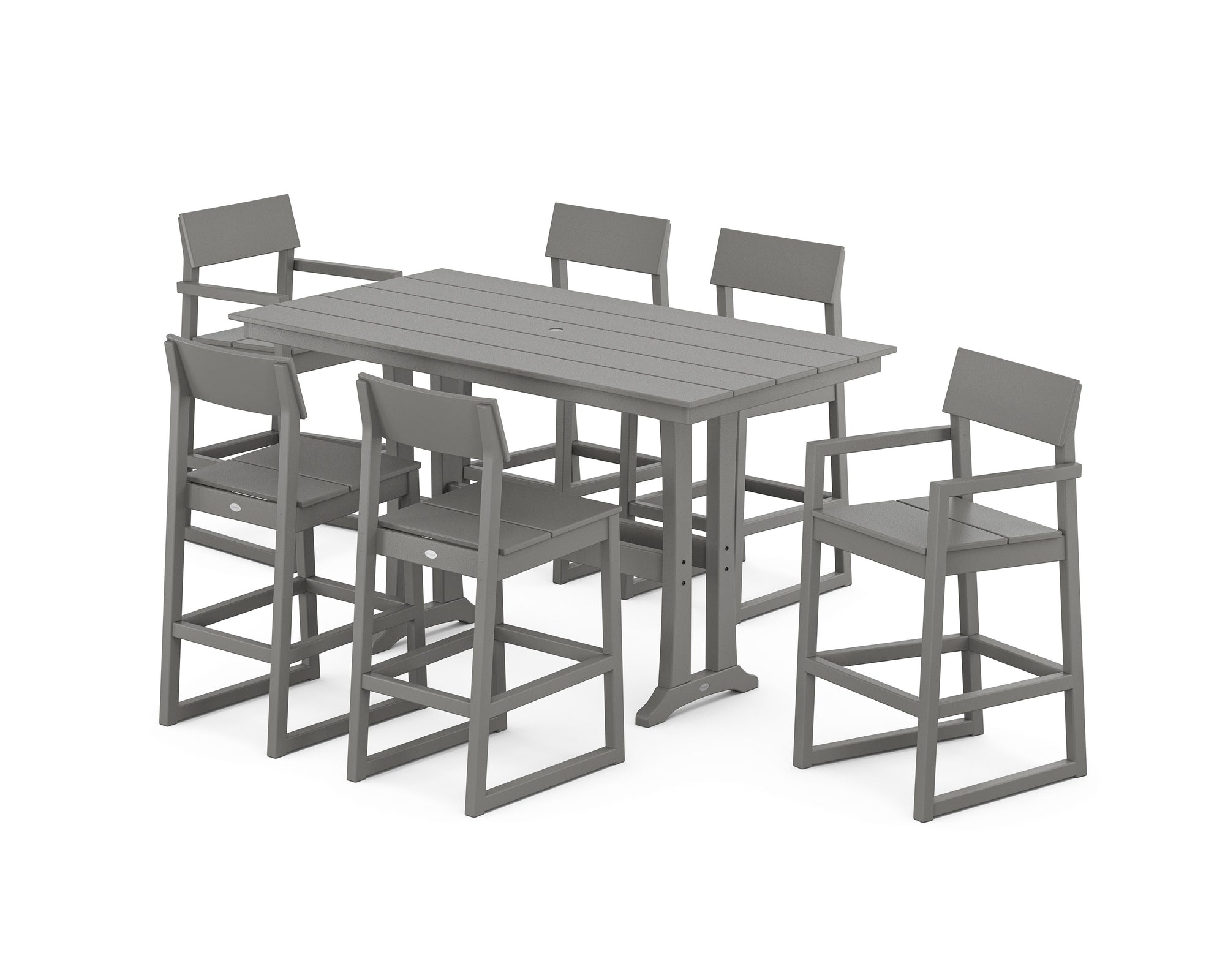 EDGE 7-Piece Farmhouse Bar Set with Trestle Legs
