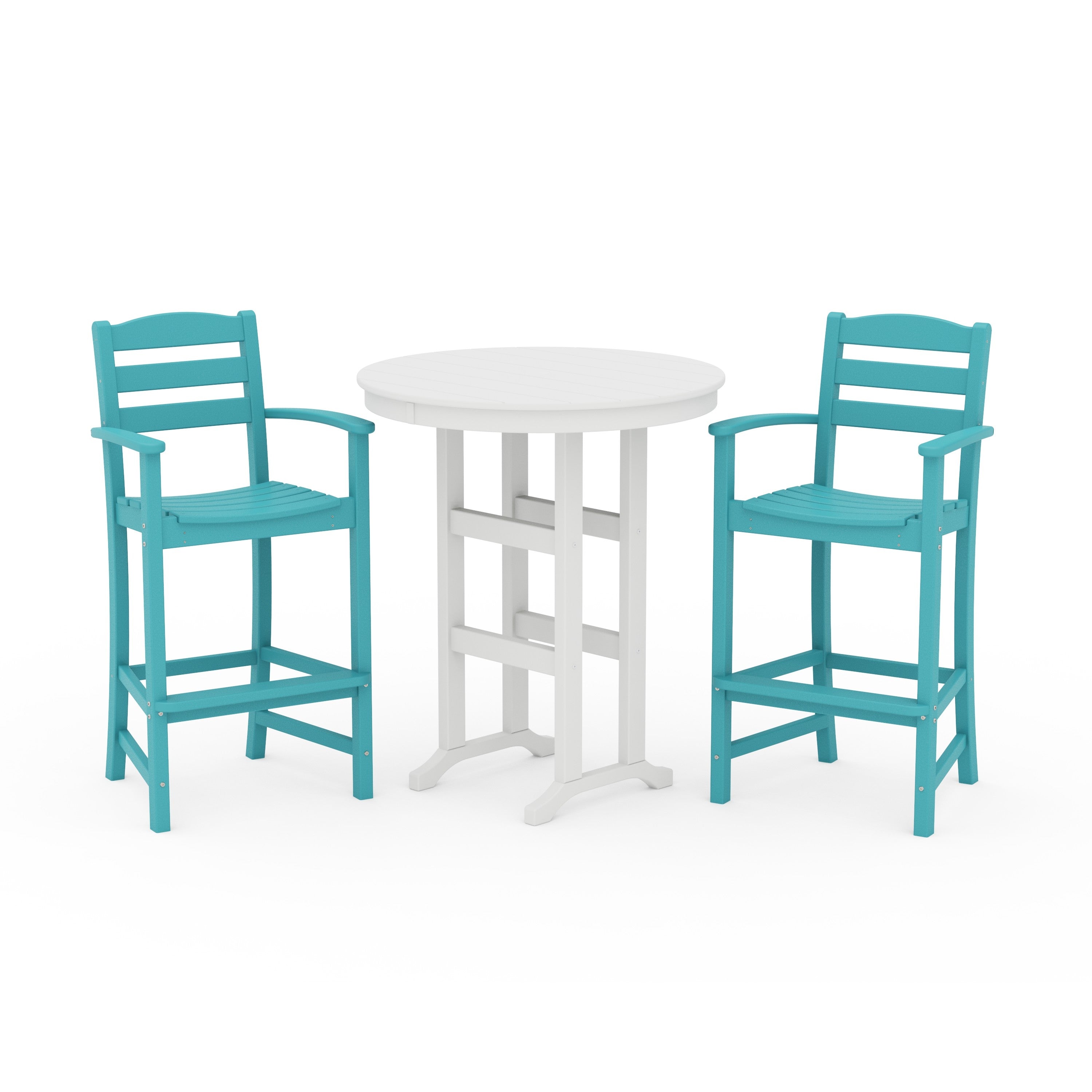 La Casa Café 3-Piece Round Farmhouse Bar Set