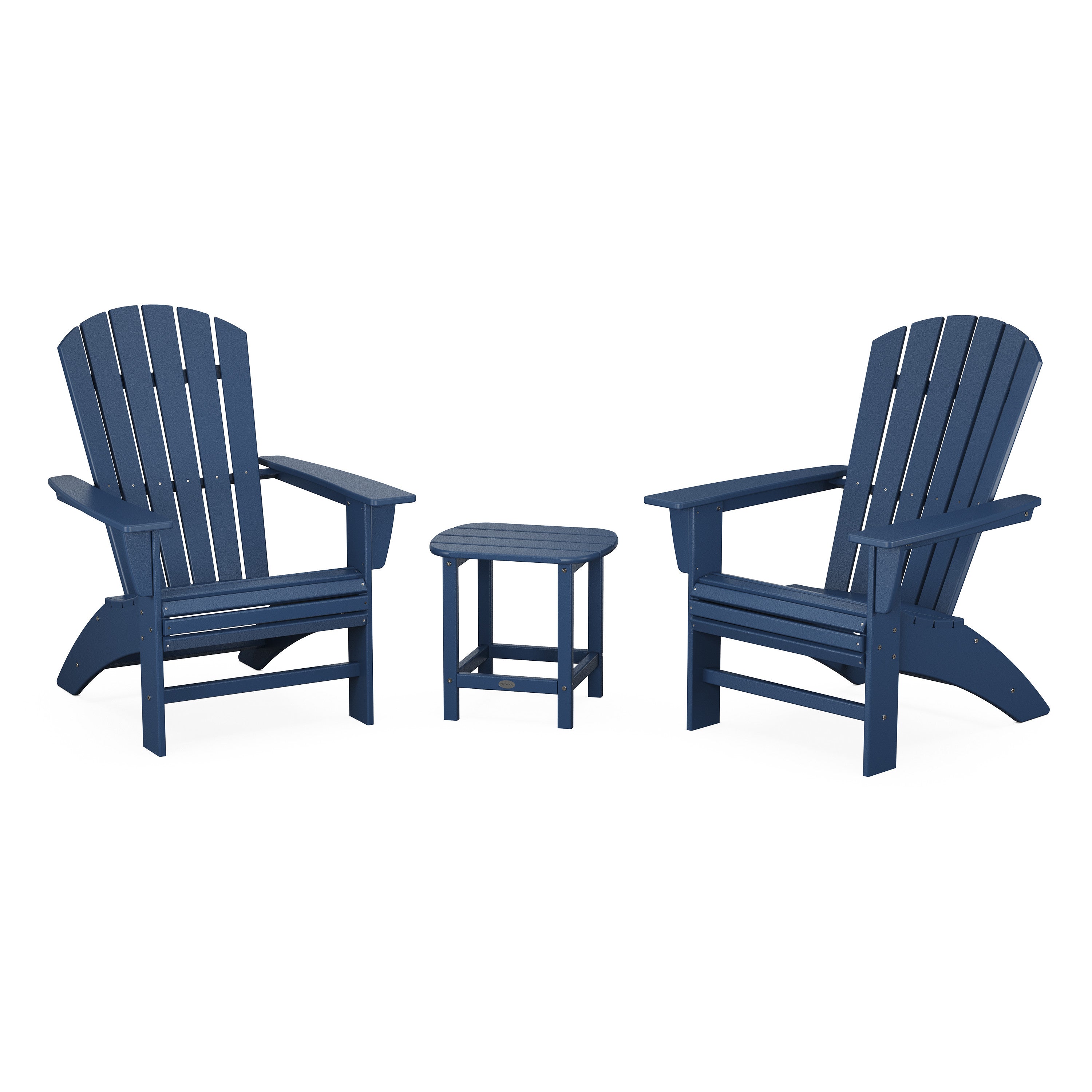 Nautical 3-Piece Curveback Adirondack Set