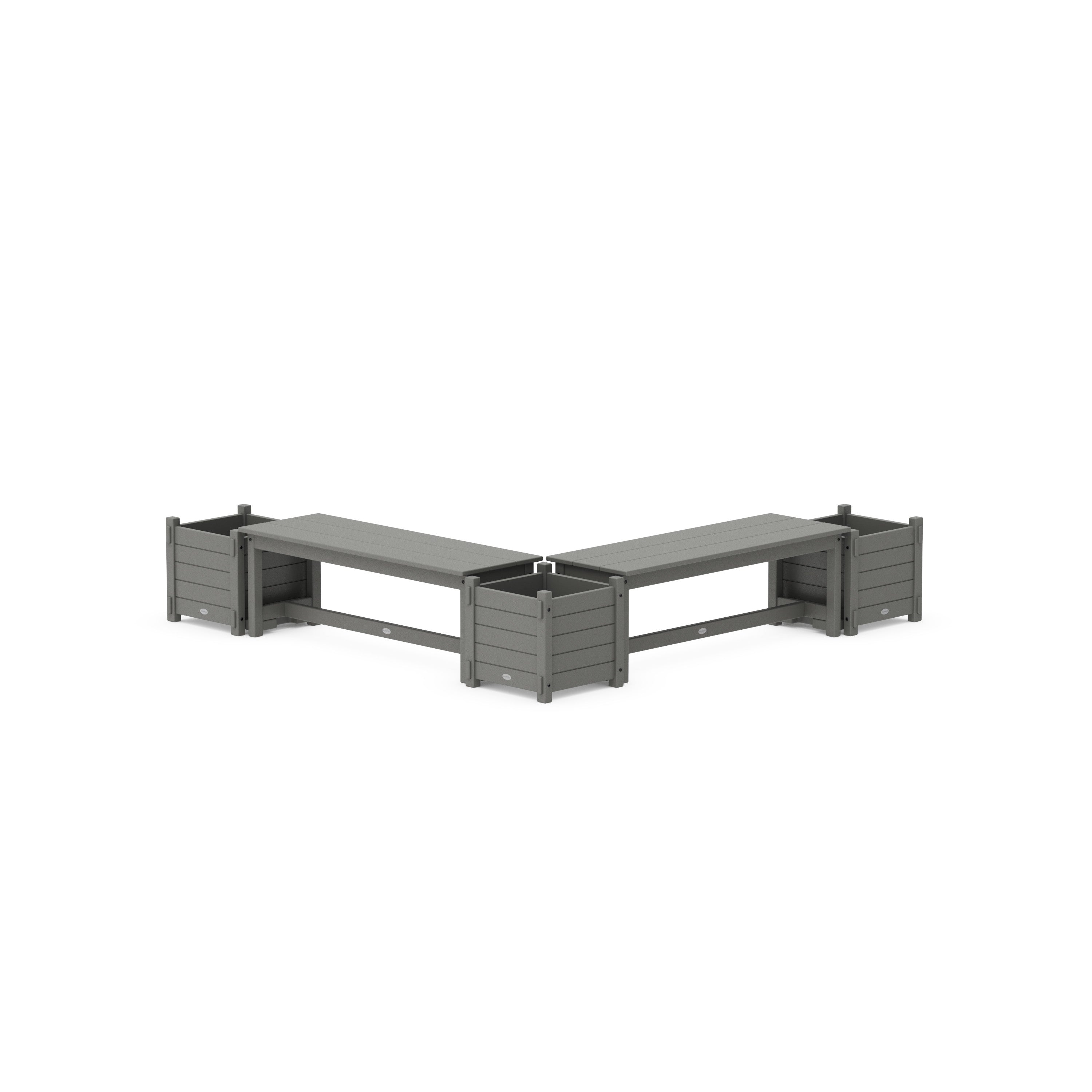 48" Nautical L- Shaped Planter Bench Corner Set
