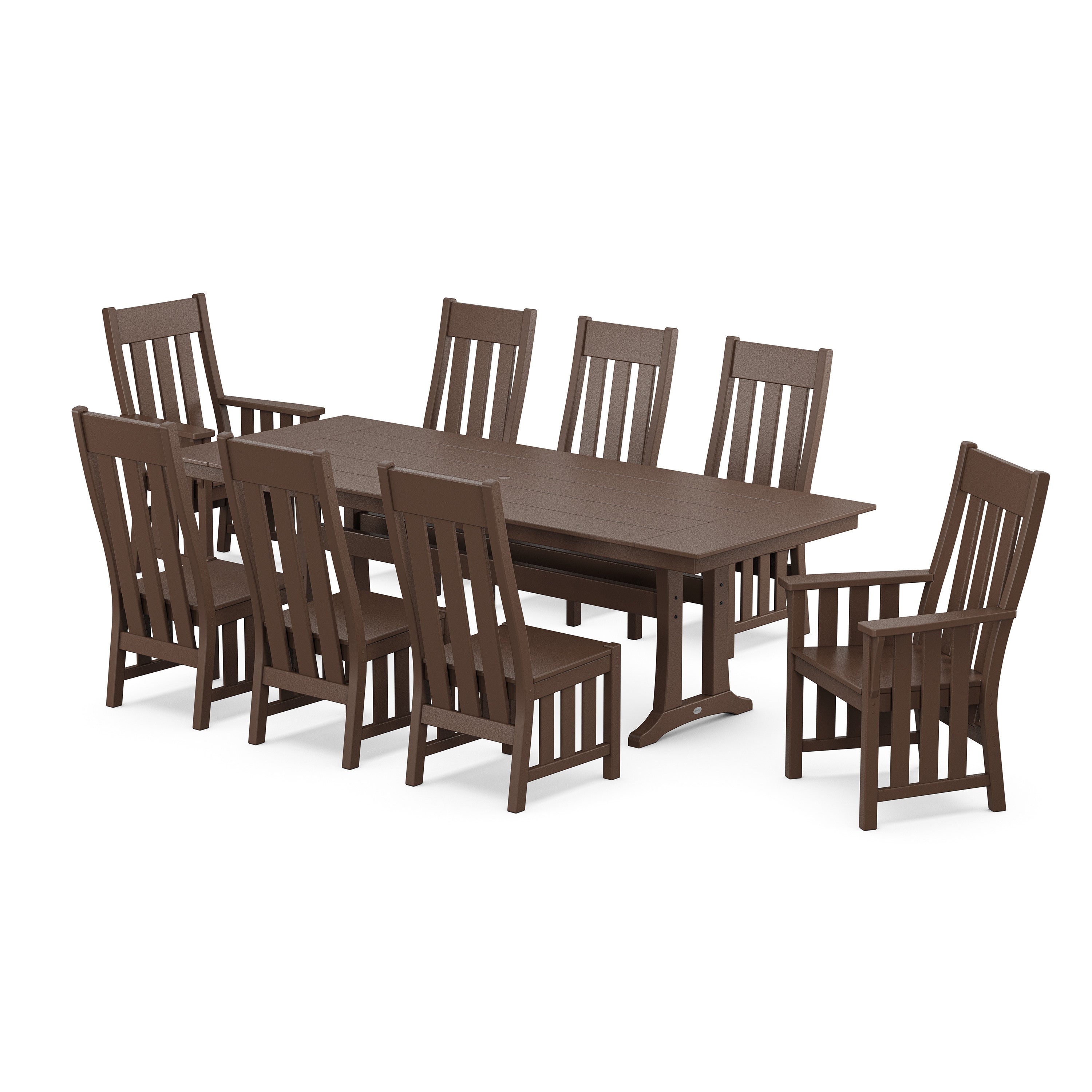 Acadia 9-Piece Farmhouse Dining Set with Trestle Legs