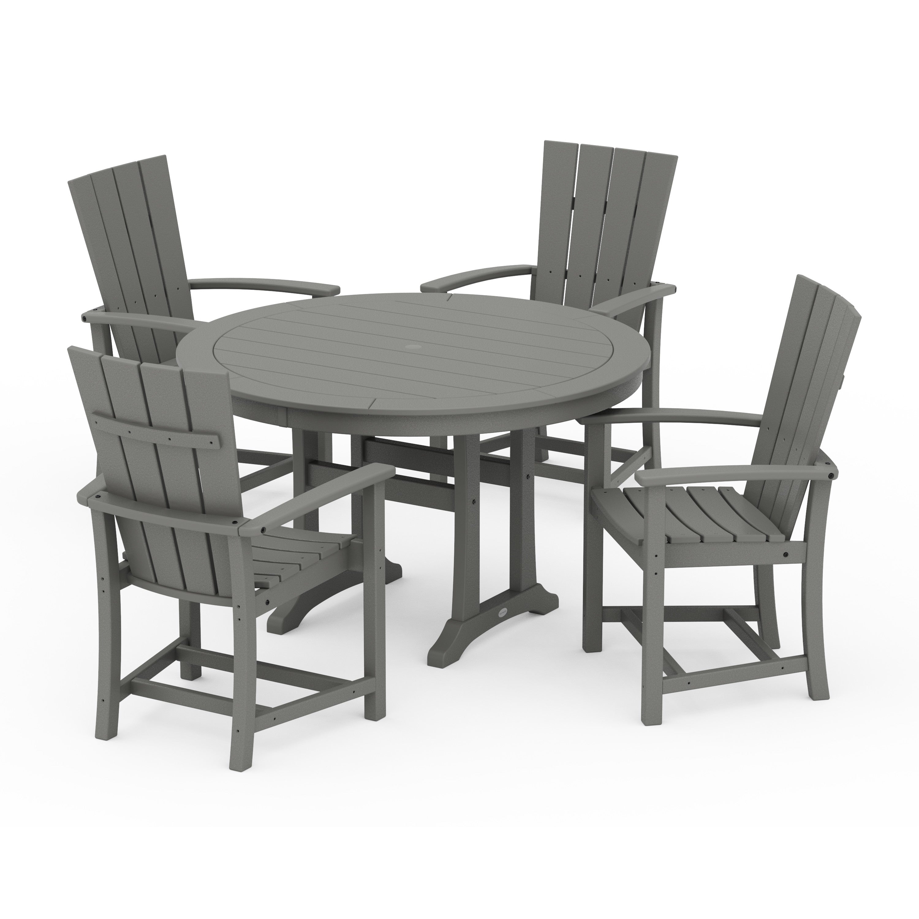 Quattro 5-Piece Round Dining Set with Trestle Legs